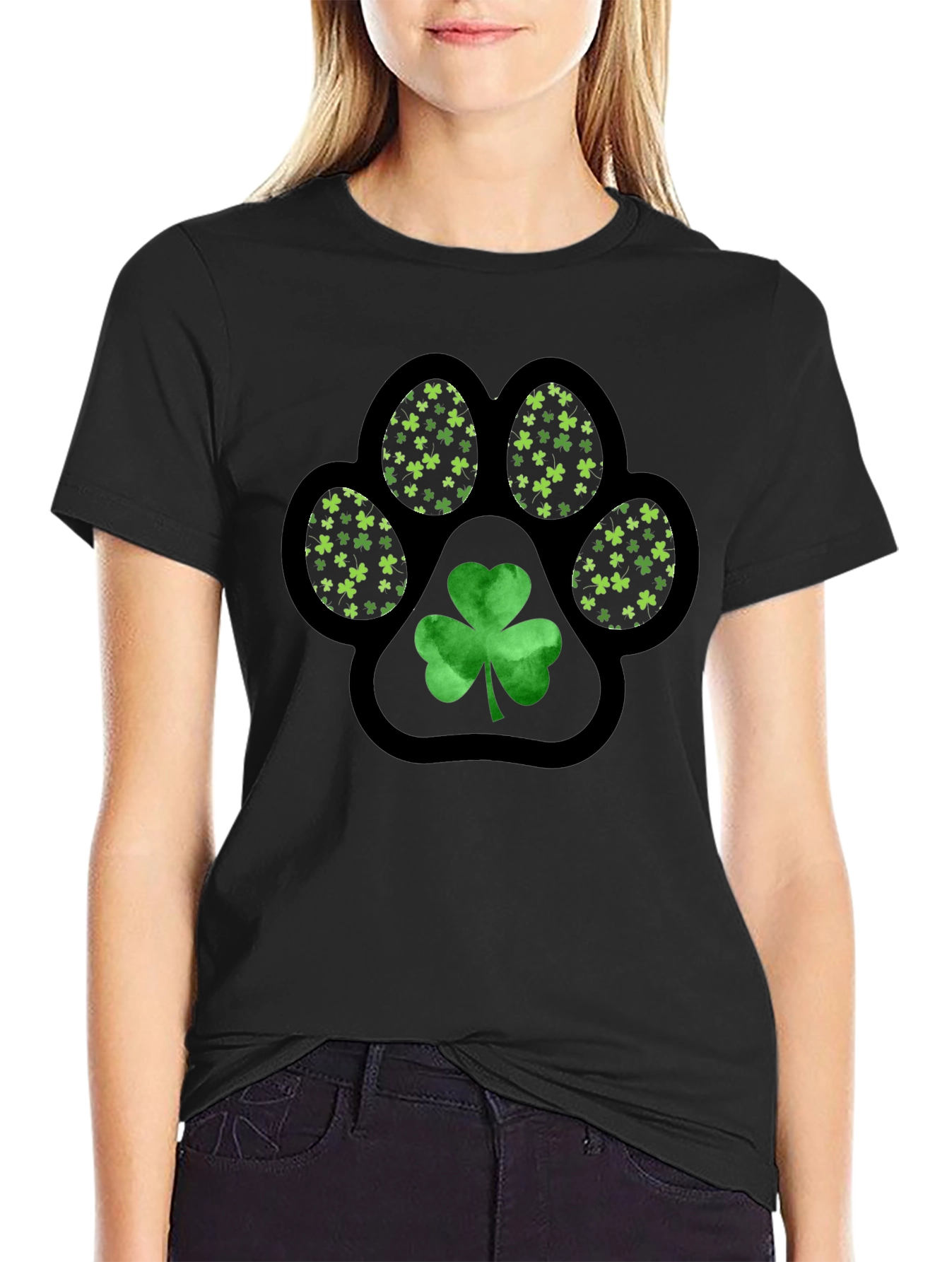 Shamrock Paw Print T-Shirt - St. Patricks Day