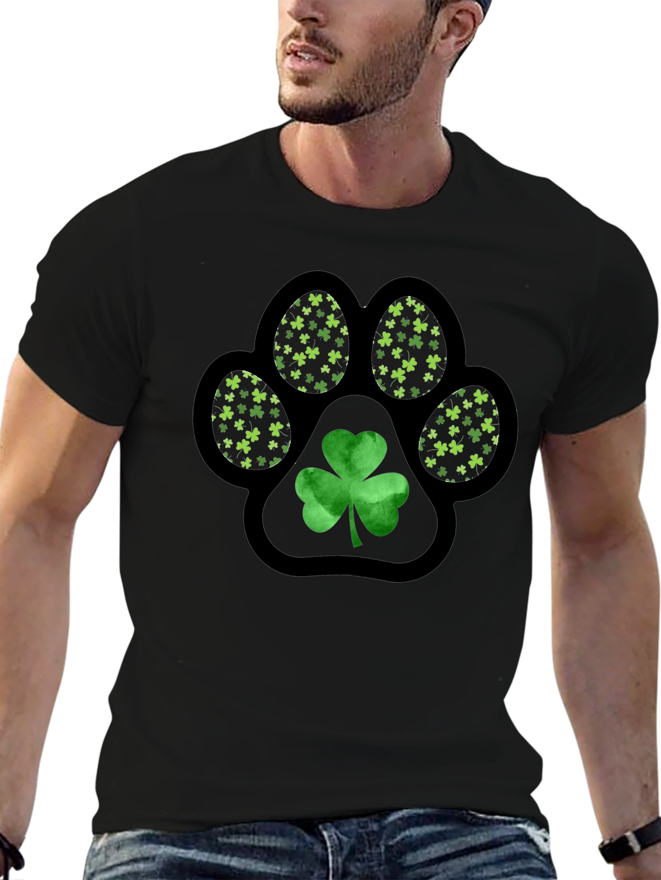 Shamrock Paw Print T-Shirt - St. Patricks Day
