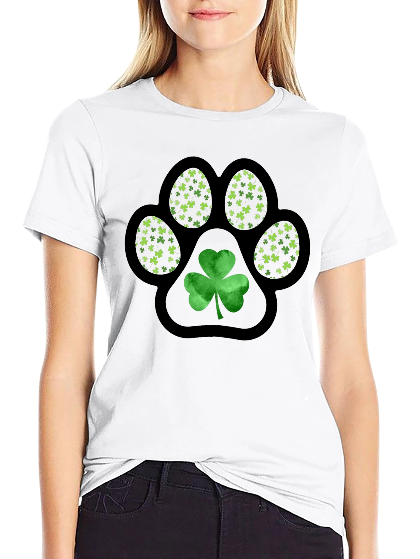 Shamrock Paw Print T-Shirt - St. Patricks Day