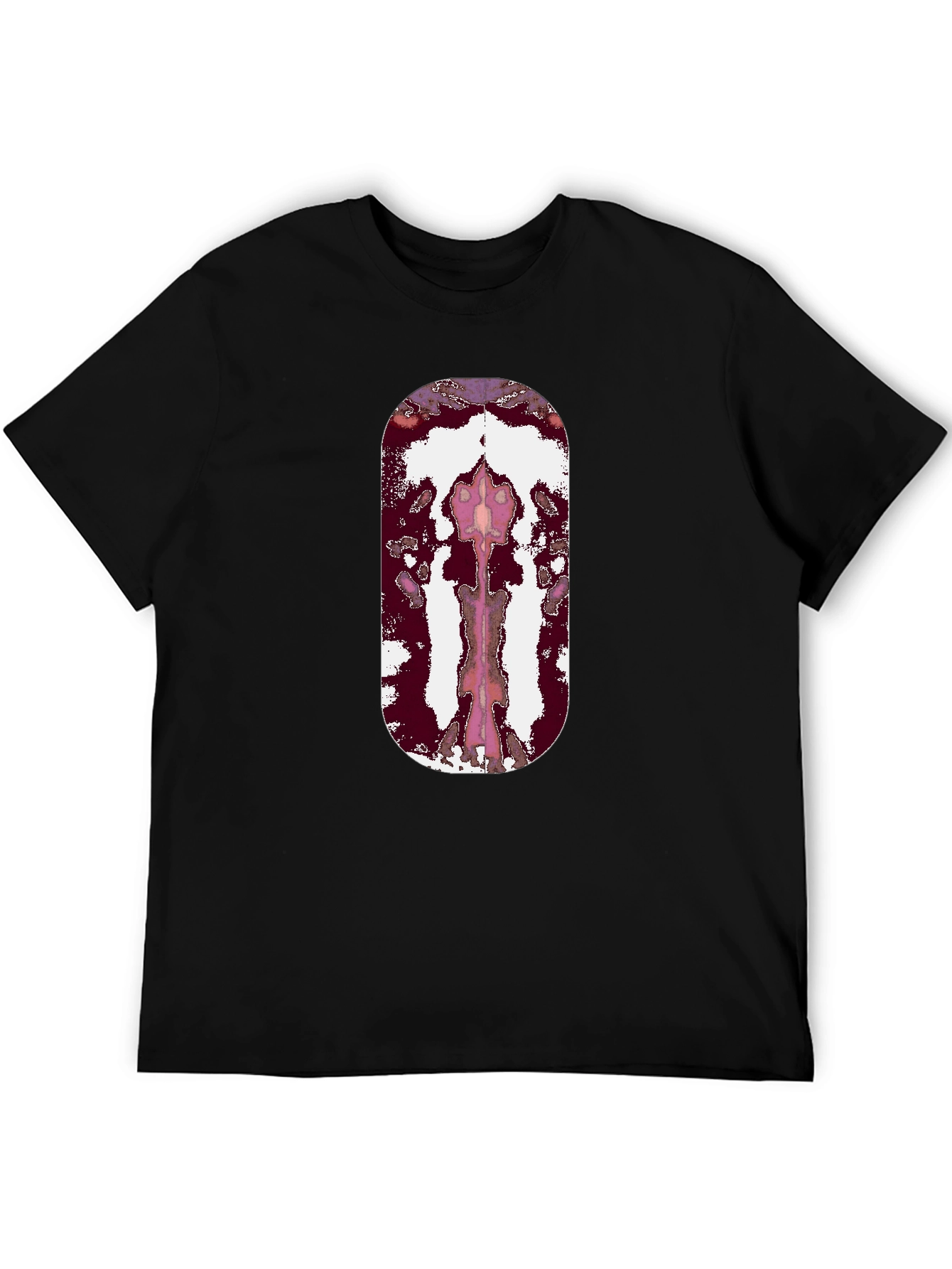 Abstract Rorschach Inspired Graphic Tee - Black