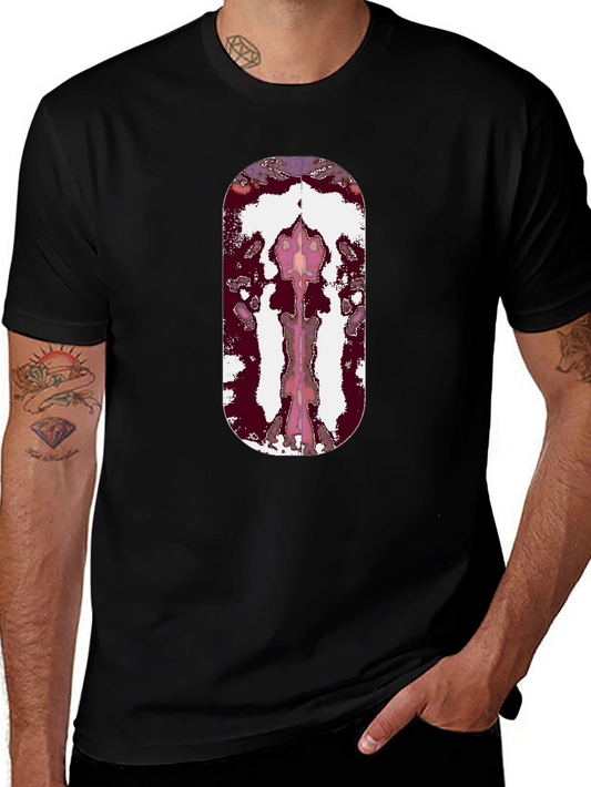 Abstract Rorschach Inspired Graphic Tee - Black