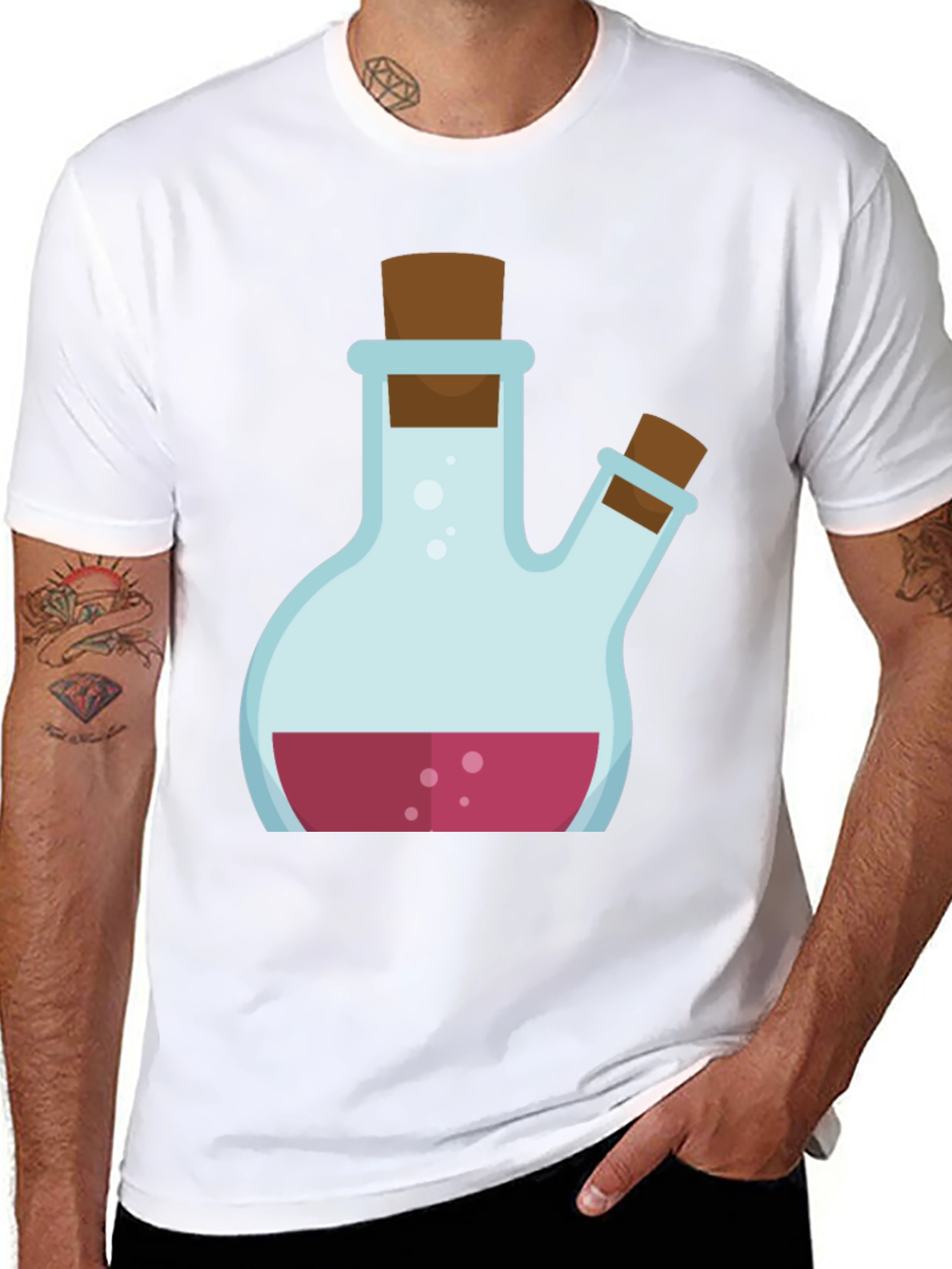 Potion Graphic Tee - Black Cotton Blend Shirt
