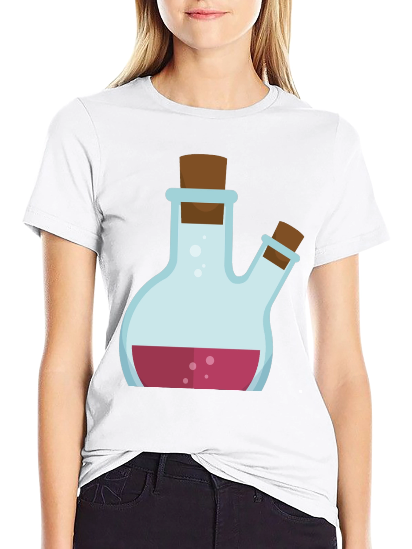 Potion Graphic Tee - Black Cotton Blend Shirt