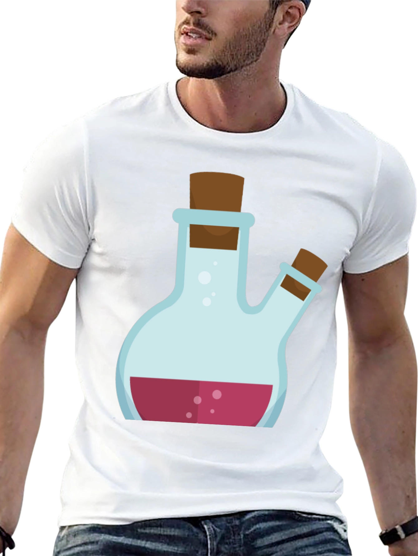 Potion Graphic Tee - Black Cotton Blend Shirt