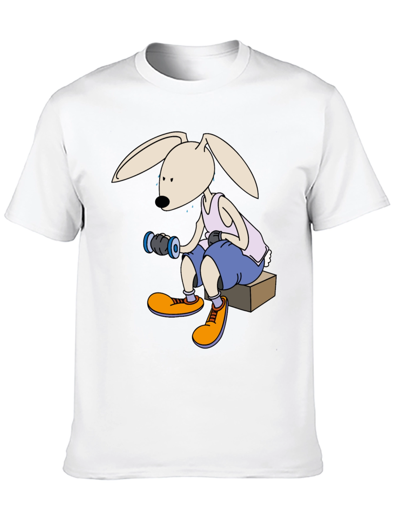 Bunny Lifting Weights Graphic T-Shirt