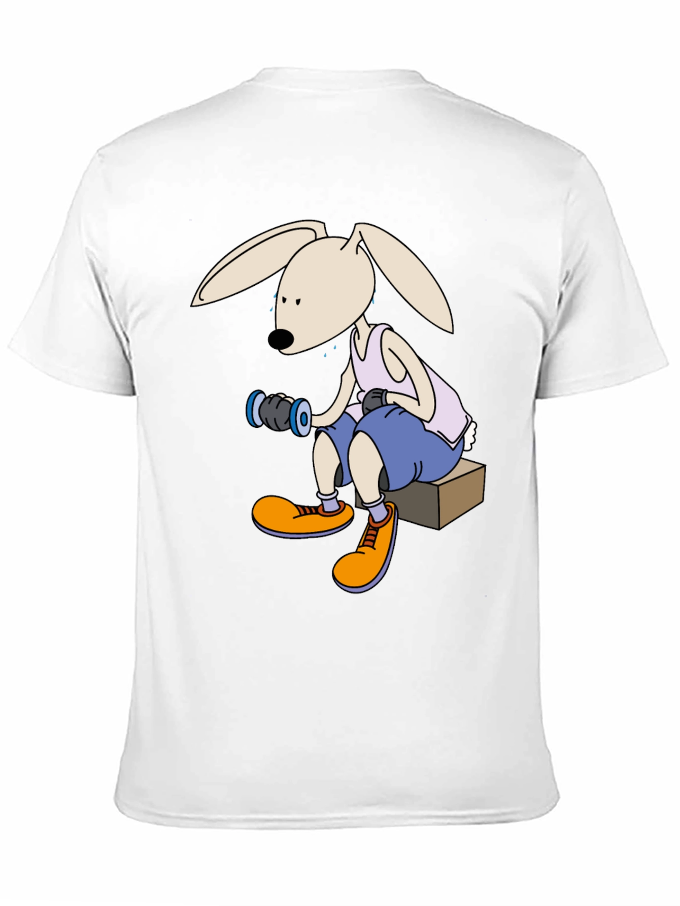 Bunny Lifting Weights Graphic T-Shirt