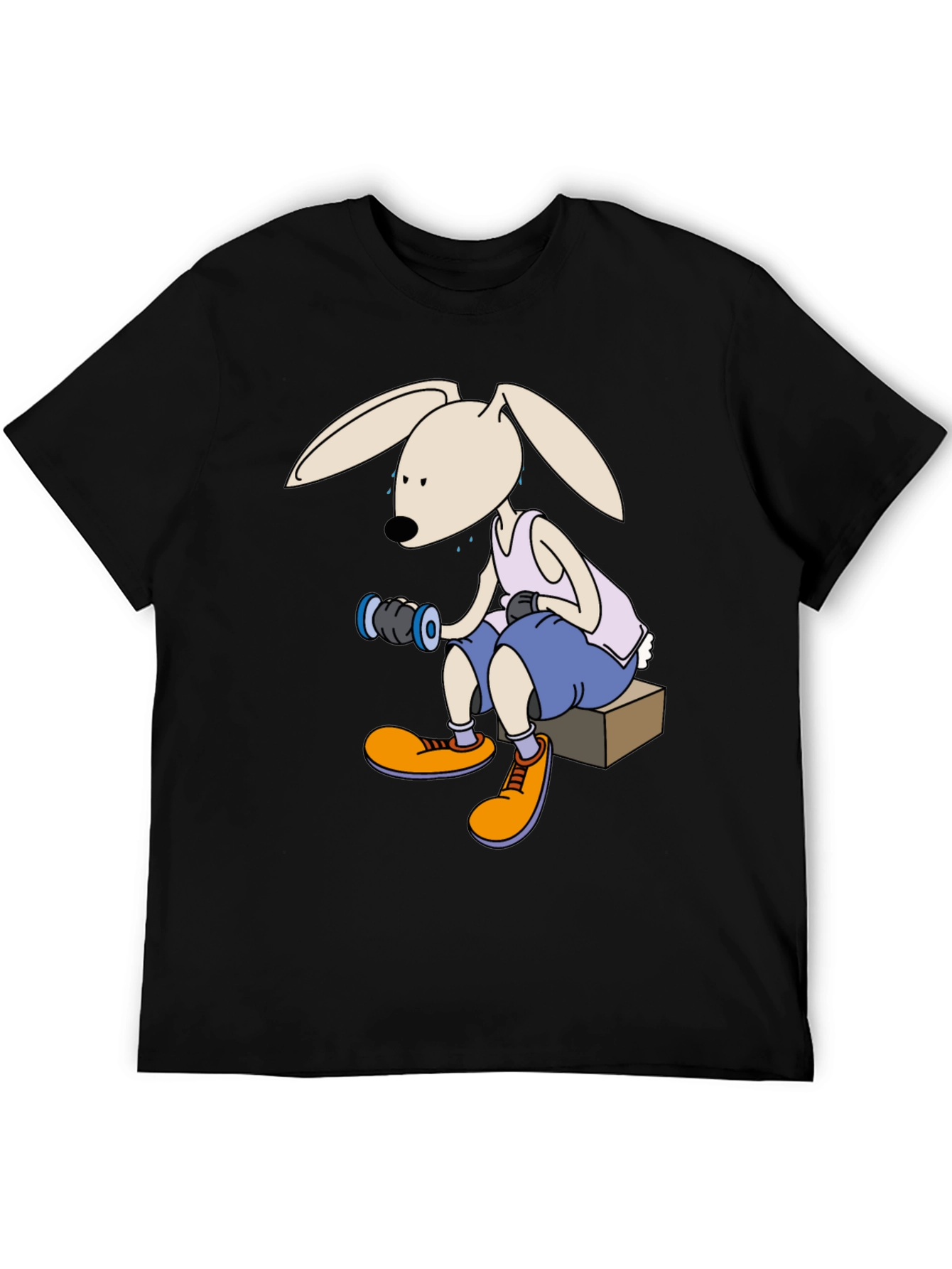 Bunny Lifting Weights Graphic T-Shirt