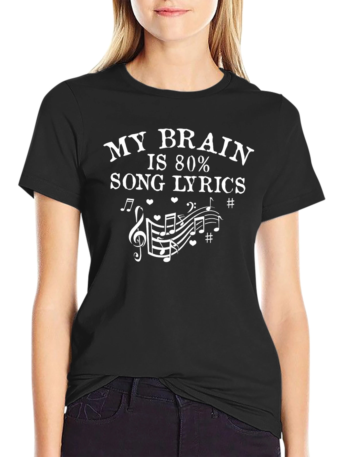My Brain Is 80% Song Lyrics Graphic T-Shirt