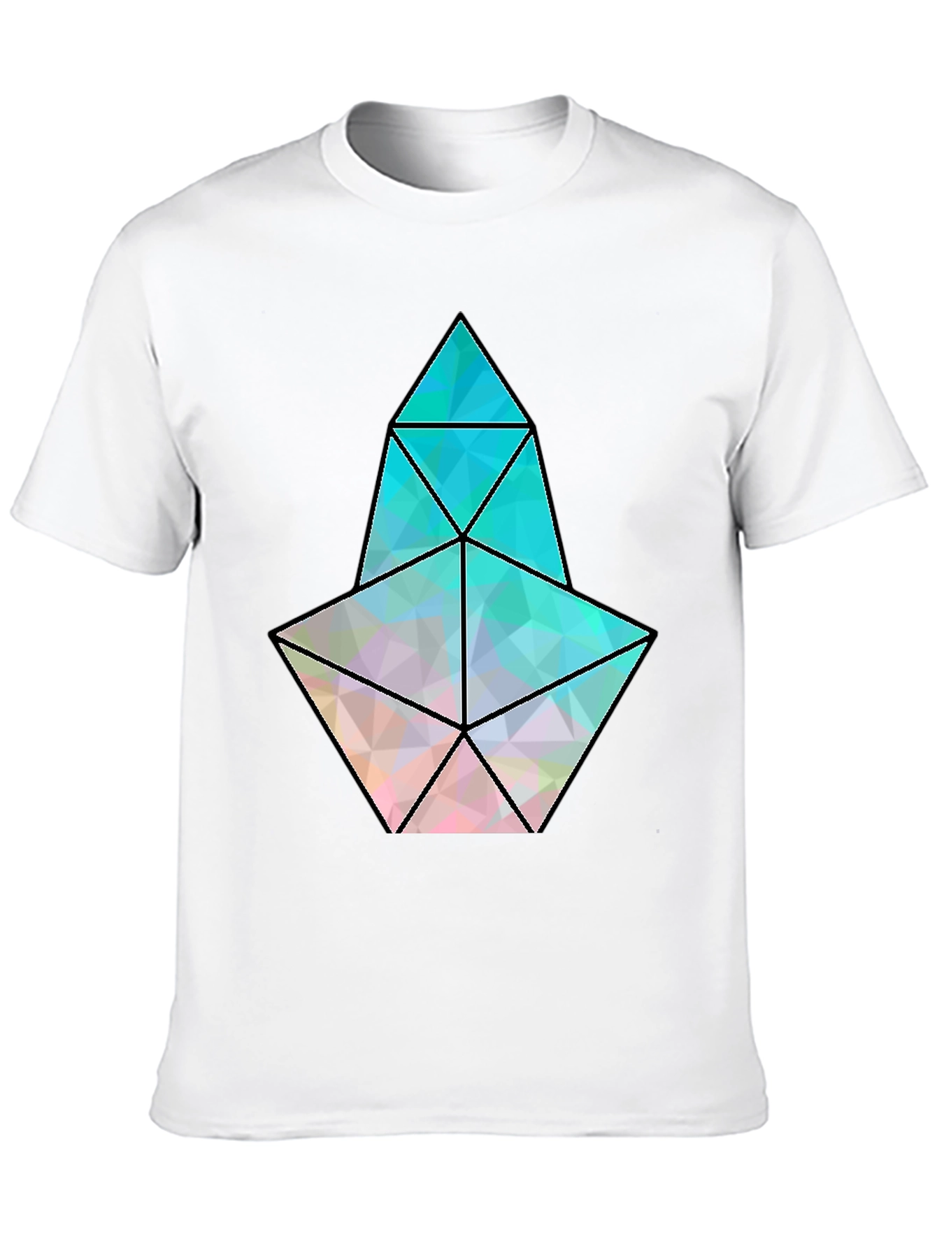Geometric Prism Graphic Black T-Shirt