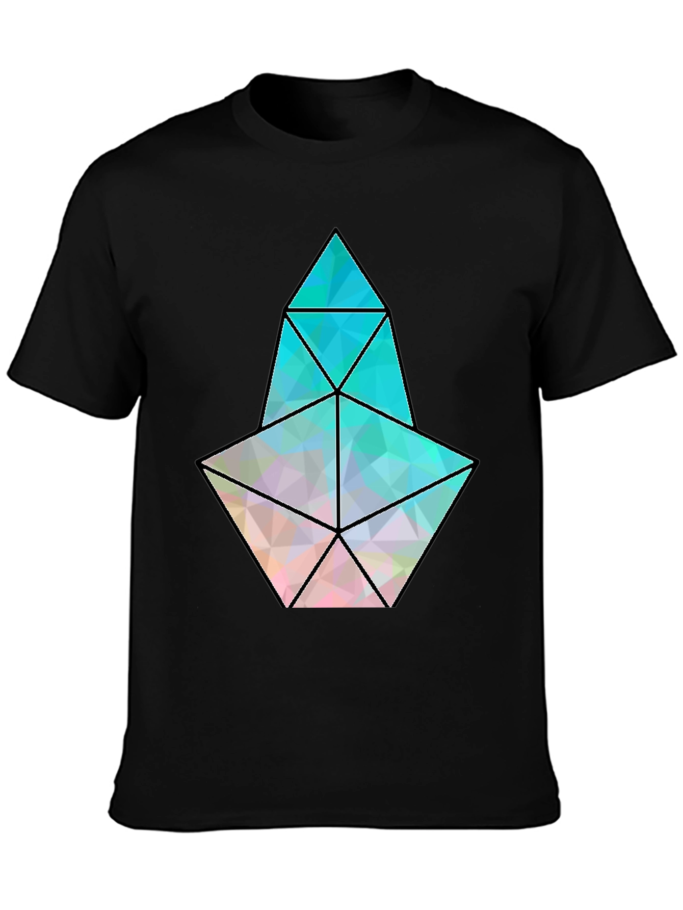 Geometric Prism Graphic Black T-Shirt