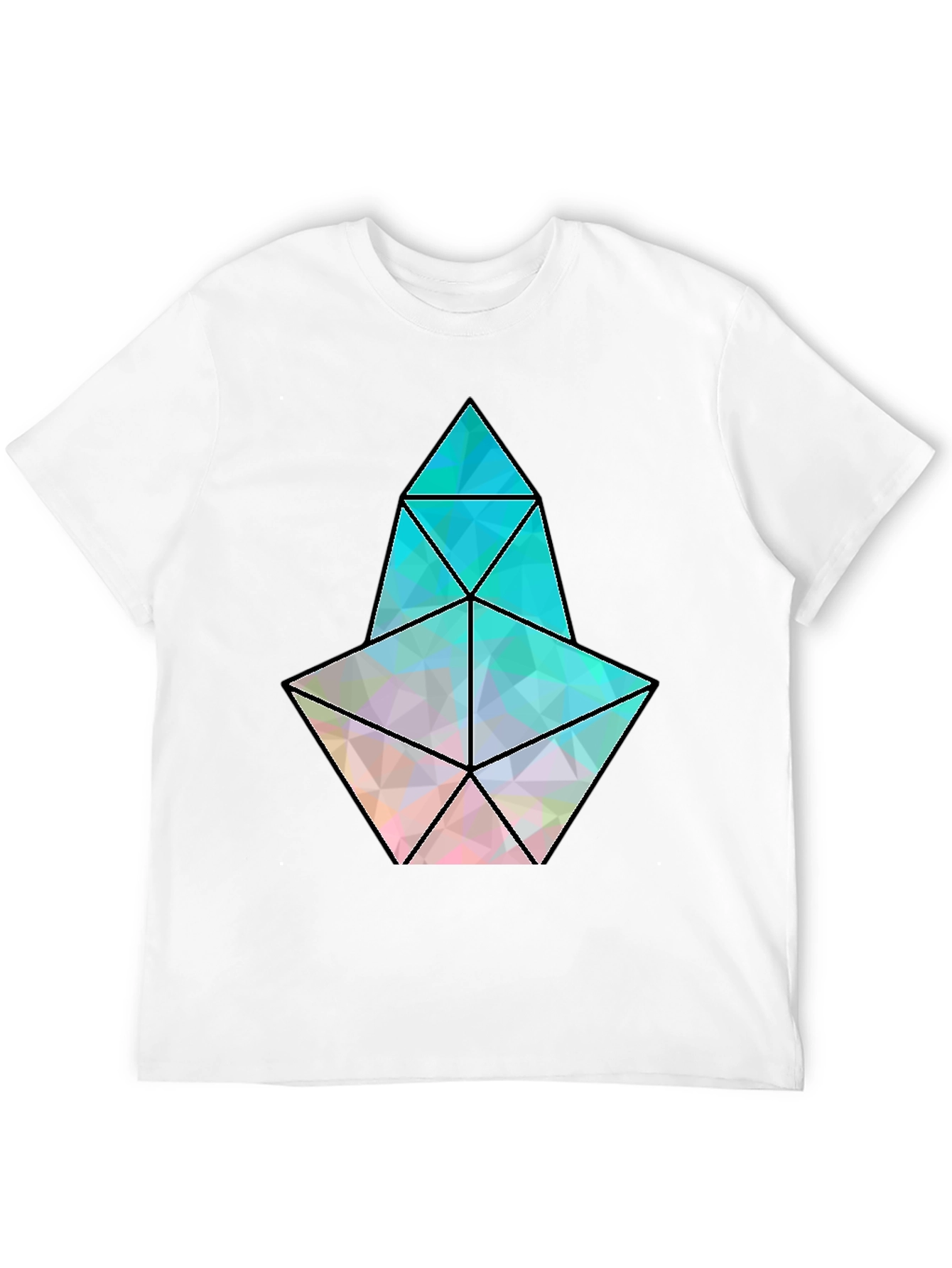 Geometric Prism Graphic Black T-Shirt