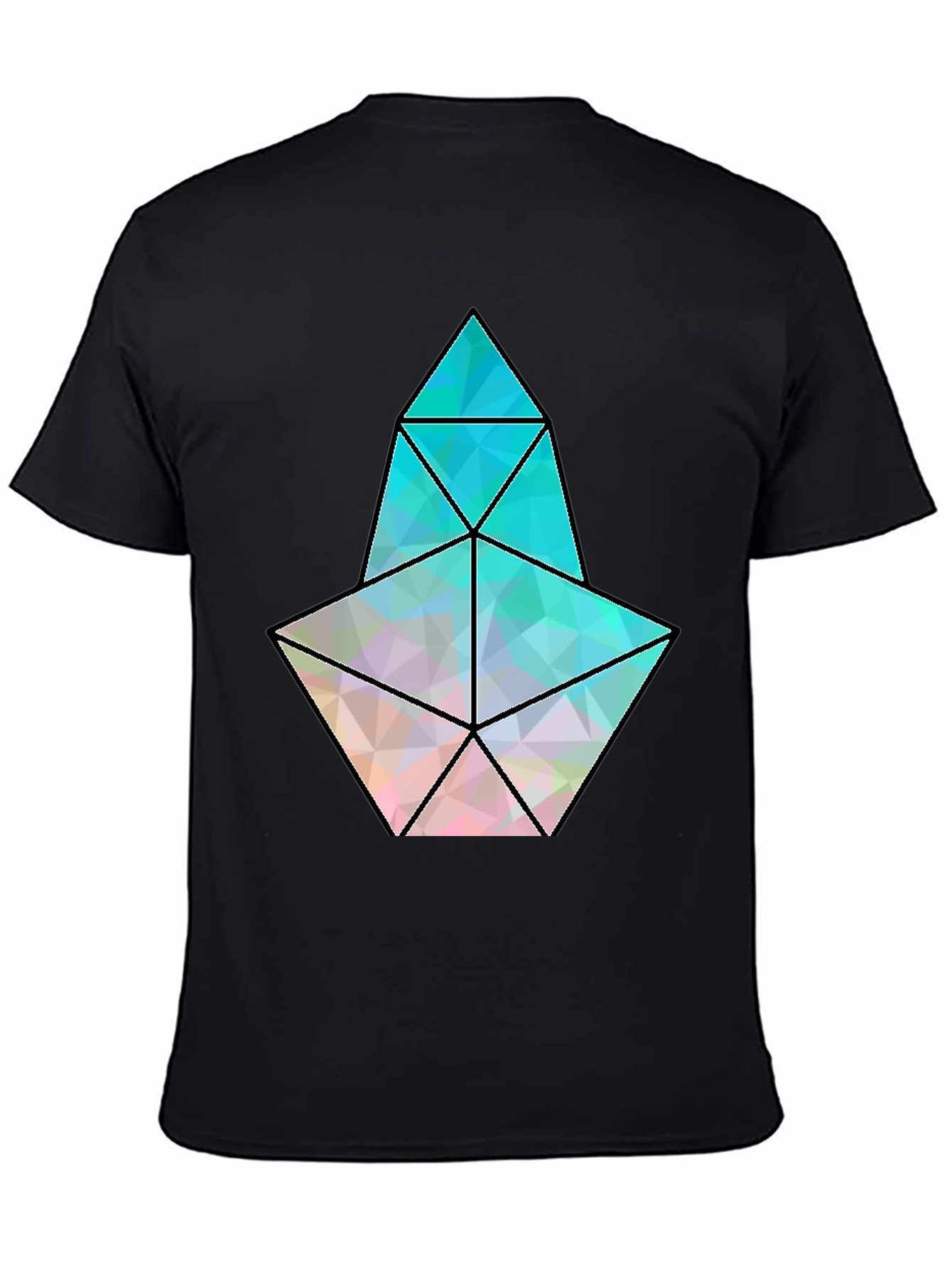 Geometric Prism Graphic Black T-Shirt