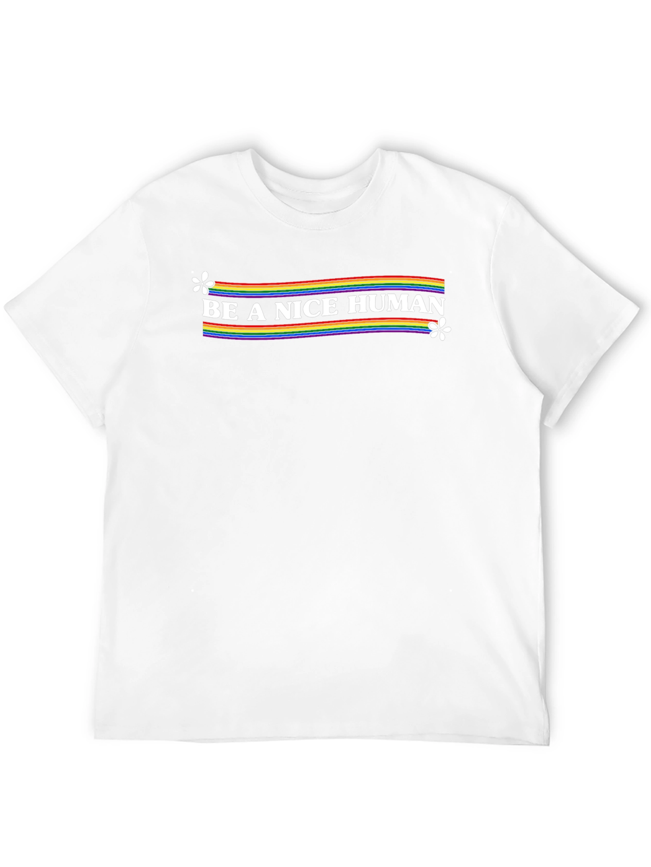 Be A Nice Human Rainbow Tee