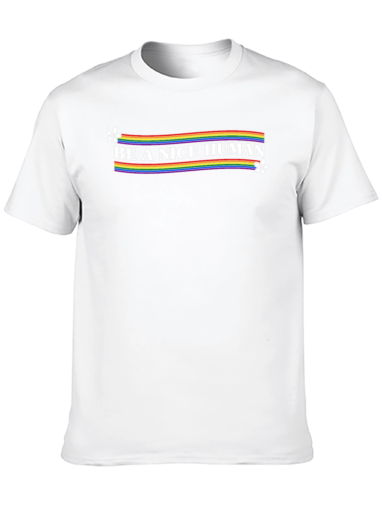 Be A Nice Human Rainbow Tee