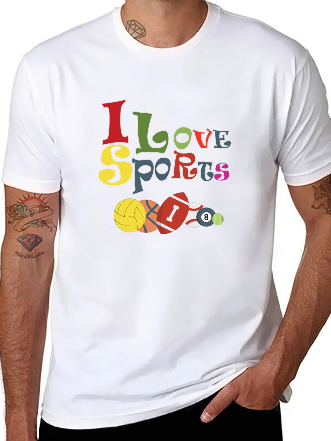 I Love Sports Graphic T-Shirt