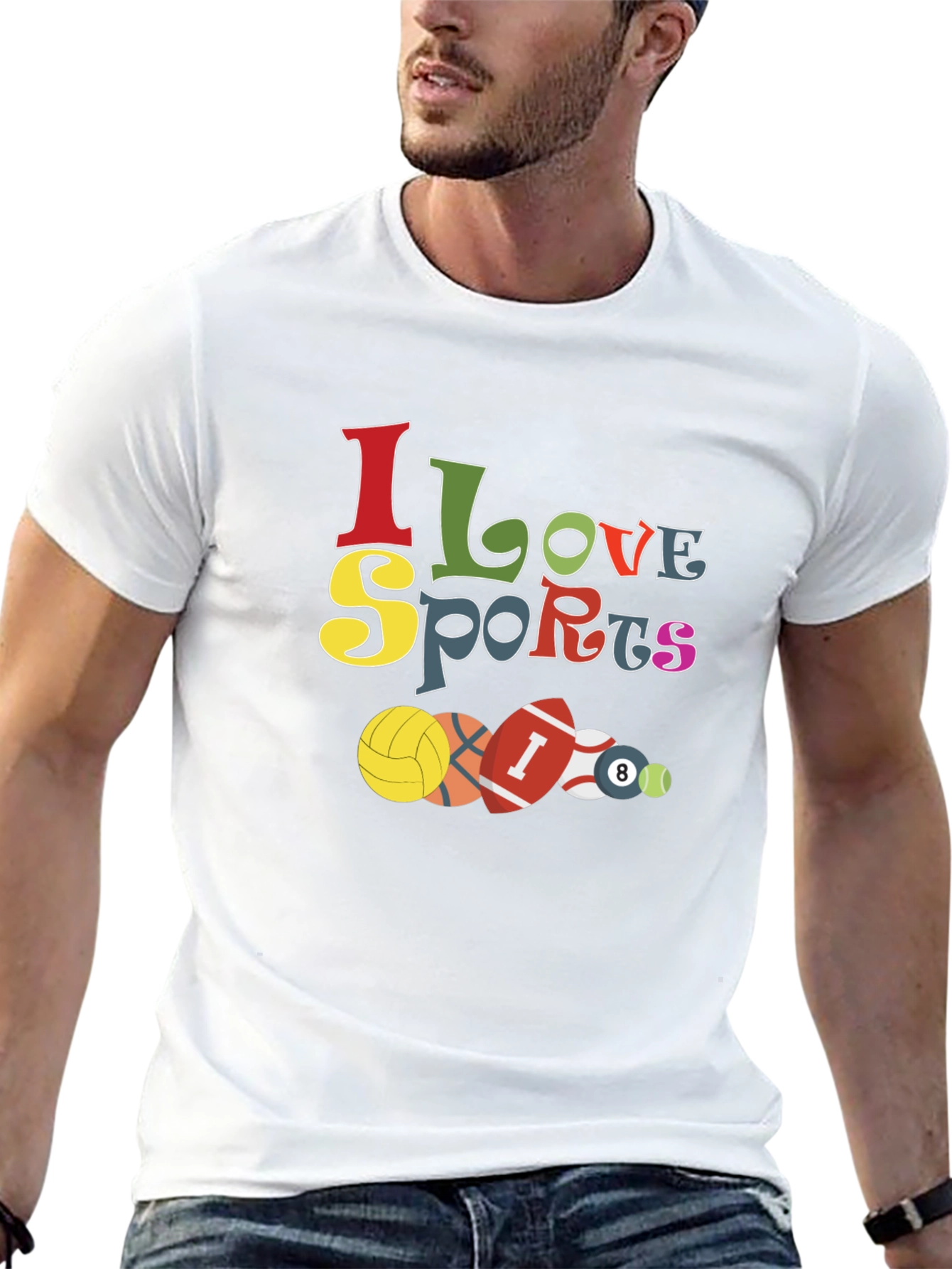 I Love Sports Graphic T-Shirt