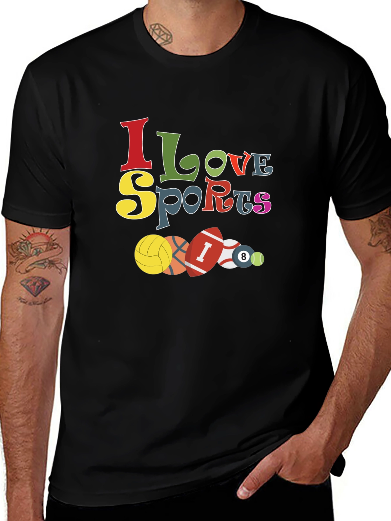 I Love Sports Graphic T-Shirt