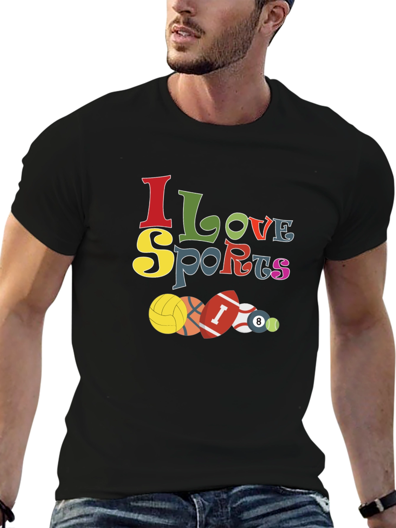 I Love Sports Graphic T-Shirt