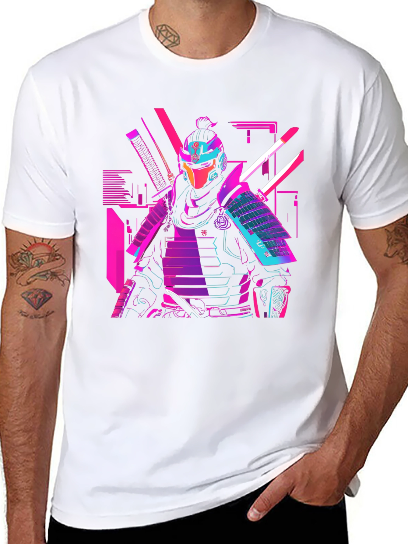 Cyberpunk Samurai Graphic T-Shirt