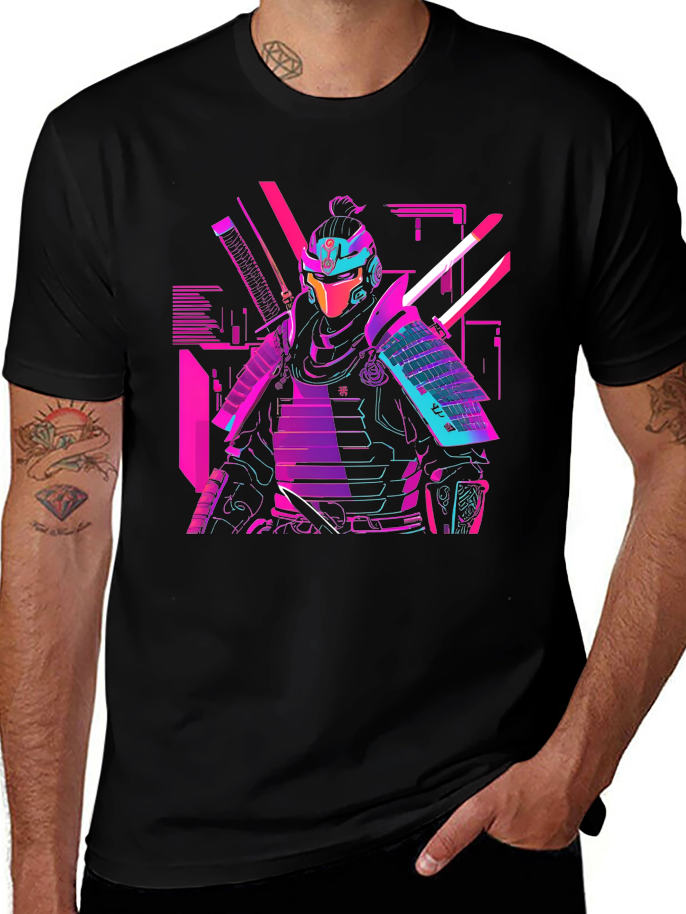 Cyberpunk Samurai Graphic T-Shirt