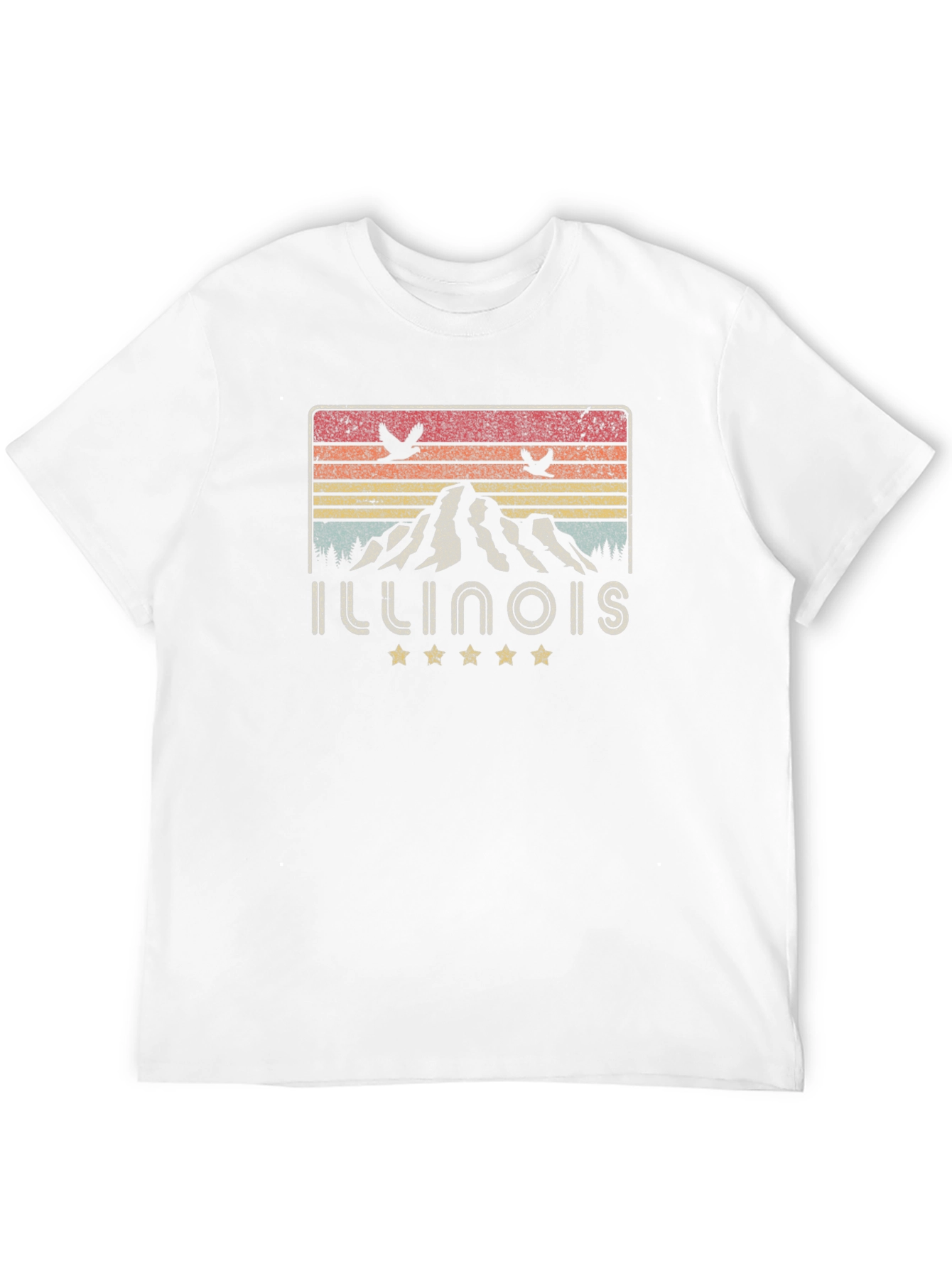 Illinois Retro Mountain Graphic Tee - Black