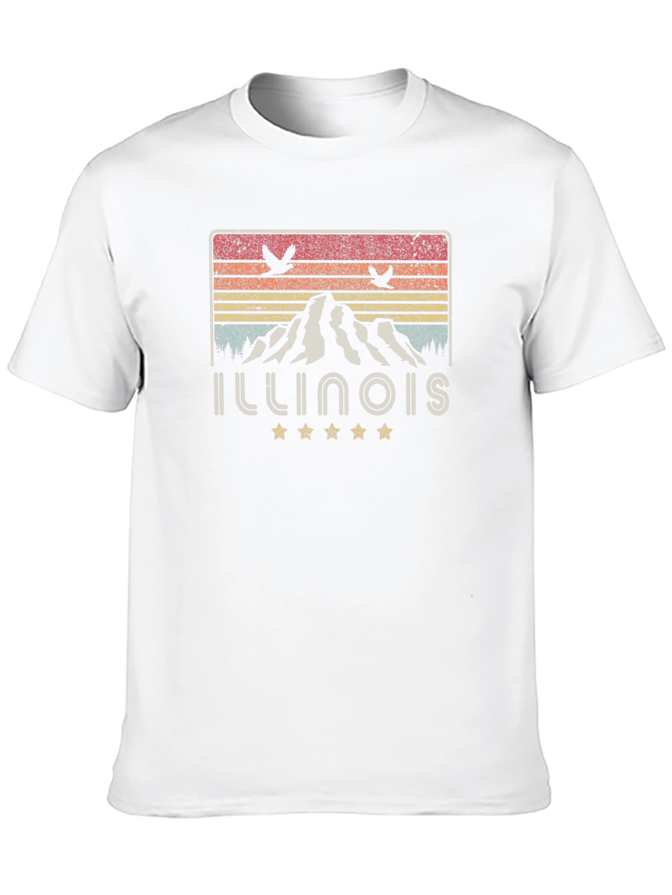 Illinois Retro Mountain Graphic Tee - Black