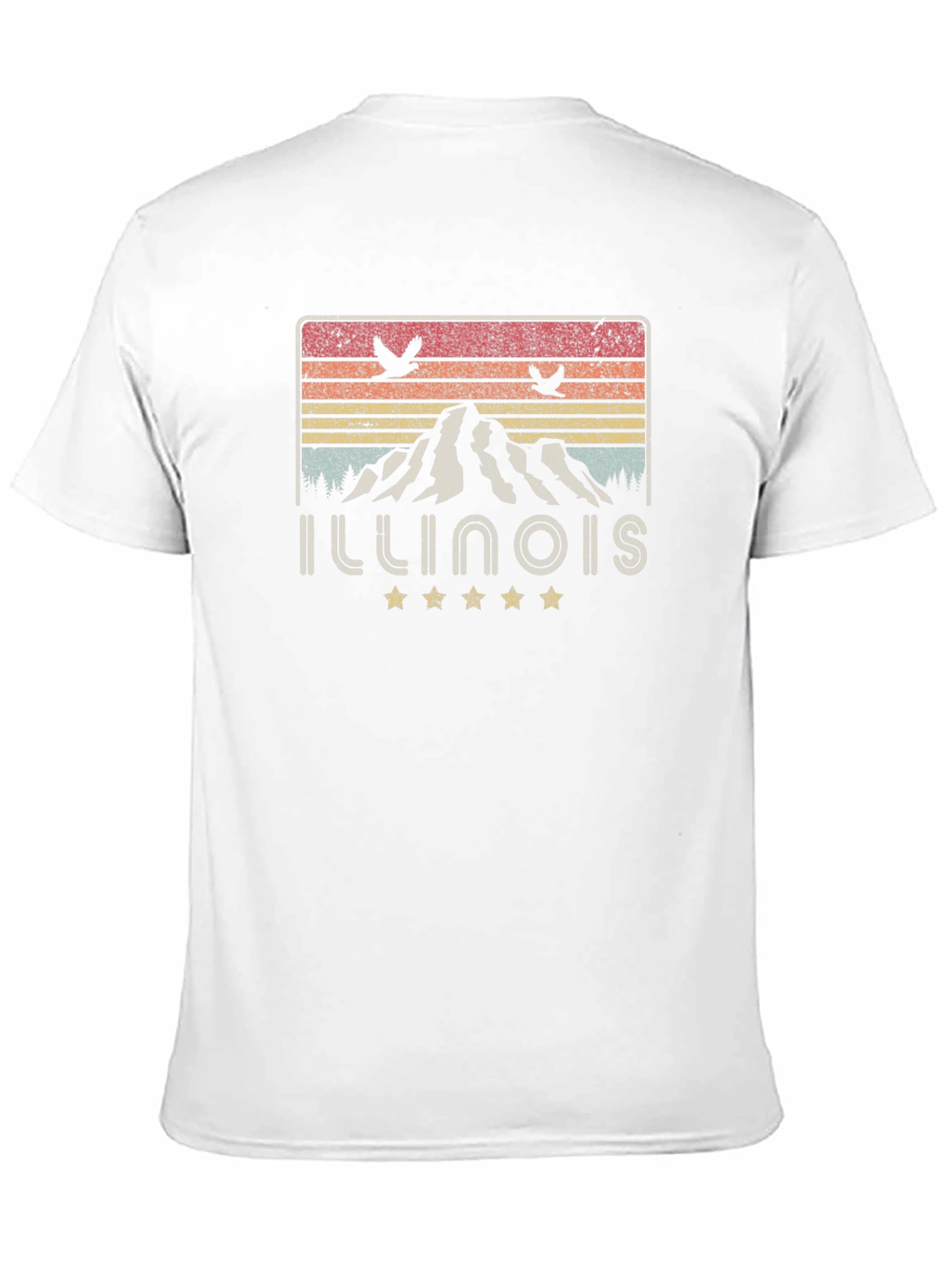 Illinois Retro Mountain Graphic Tee - Black