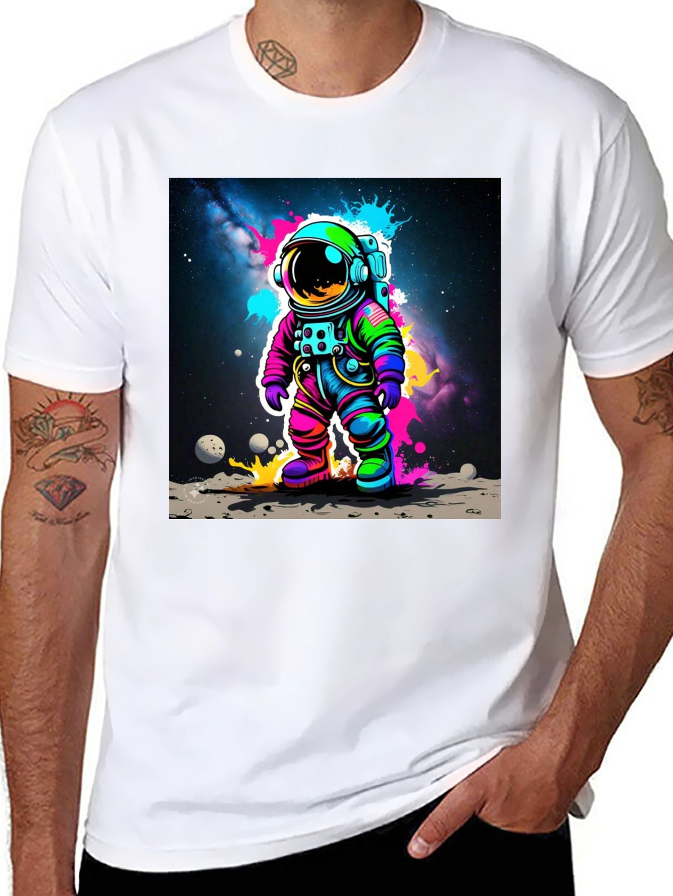 Colorful Astronaut Graphic T-Shirt
