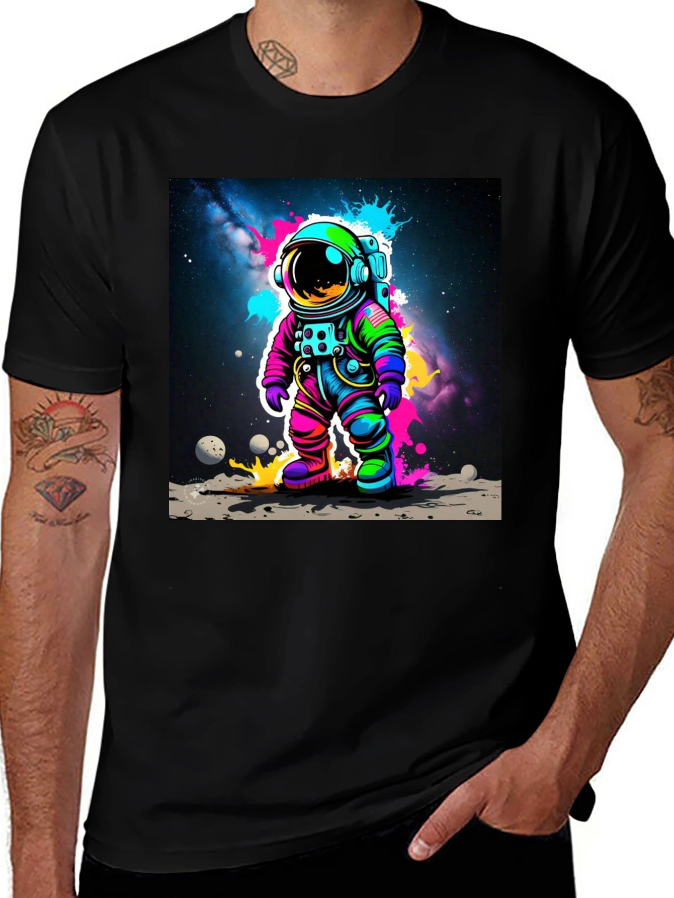 Colorful Astronaut Graphic T-Shirt
