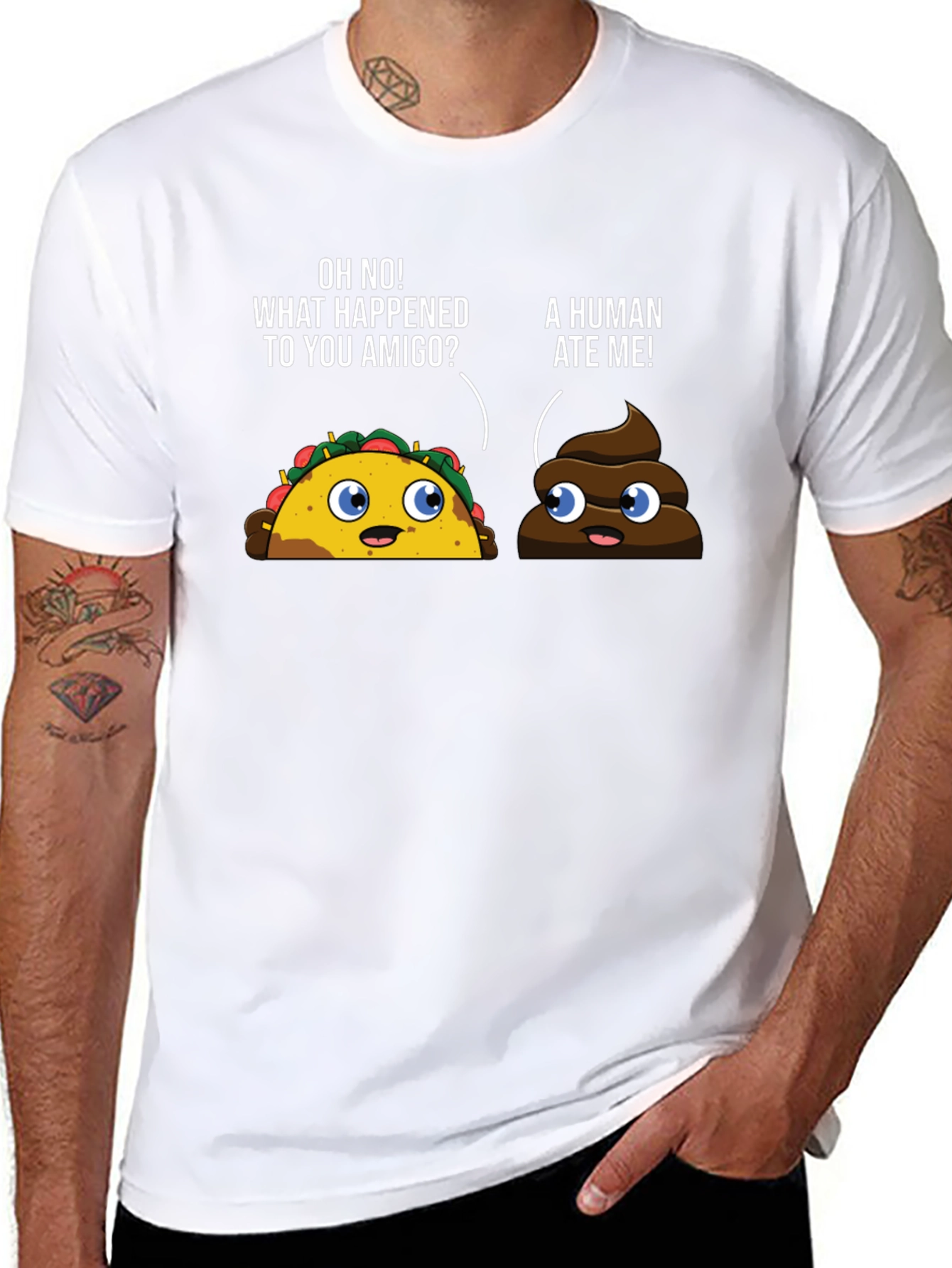 Funny Taco & Poop Humor Graphic T-Shirt