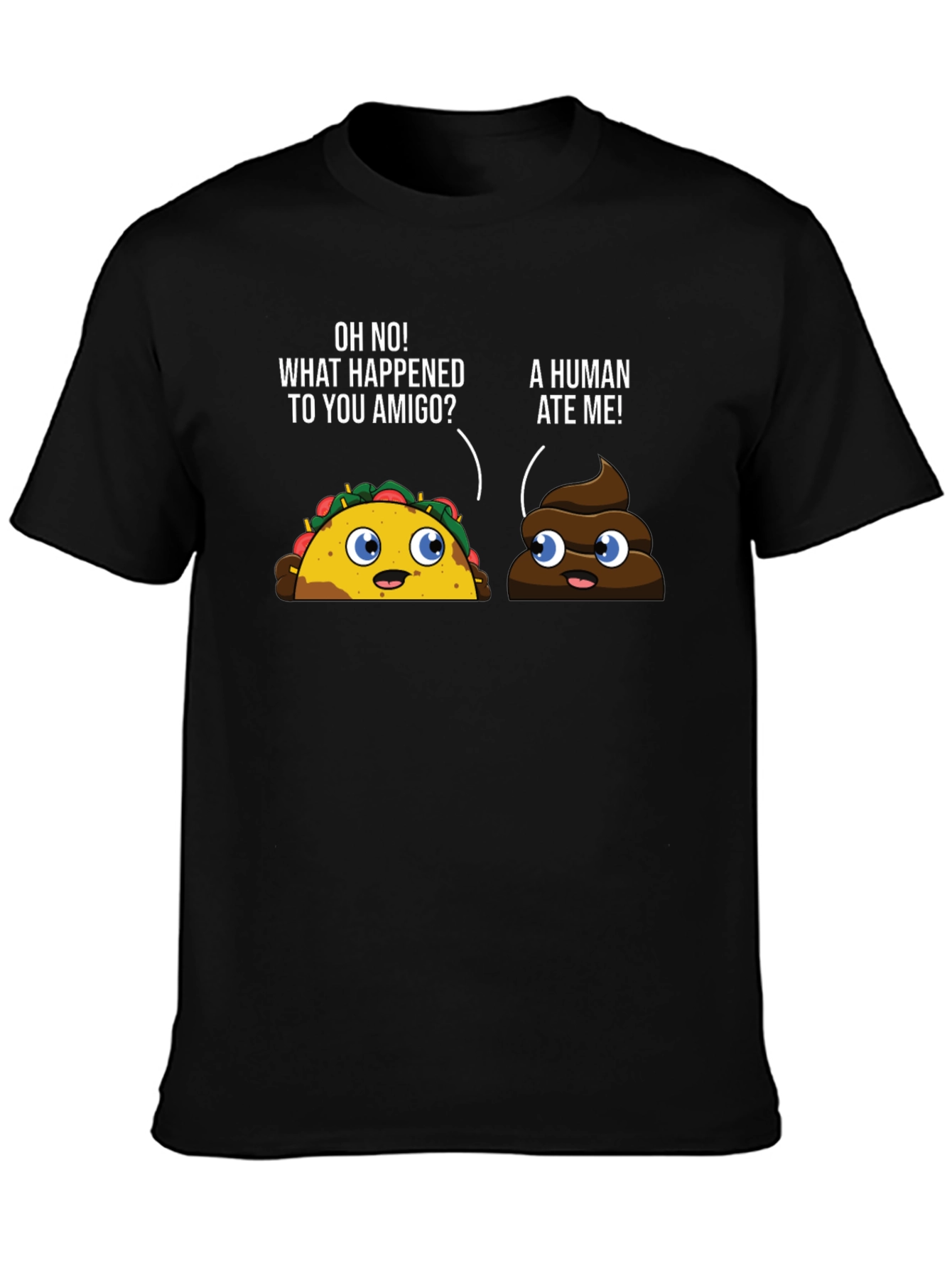 Funny Taco & Poop Humor Graphic T-Shirt
