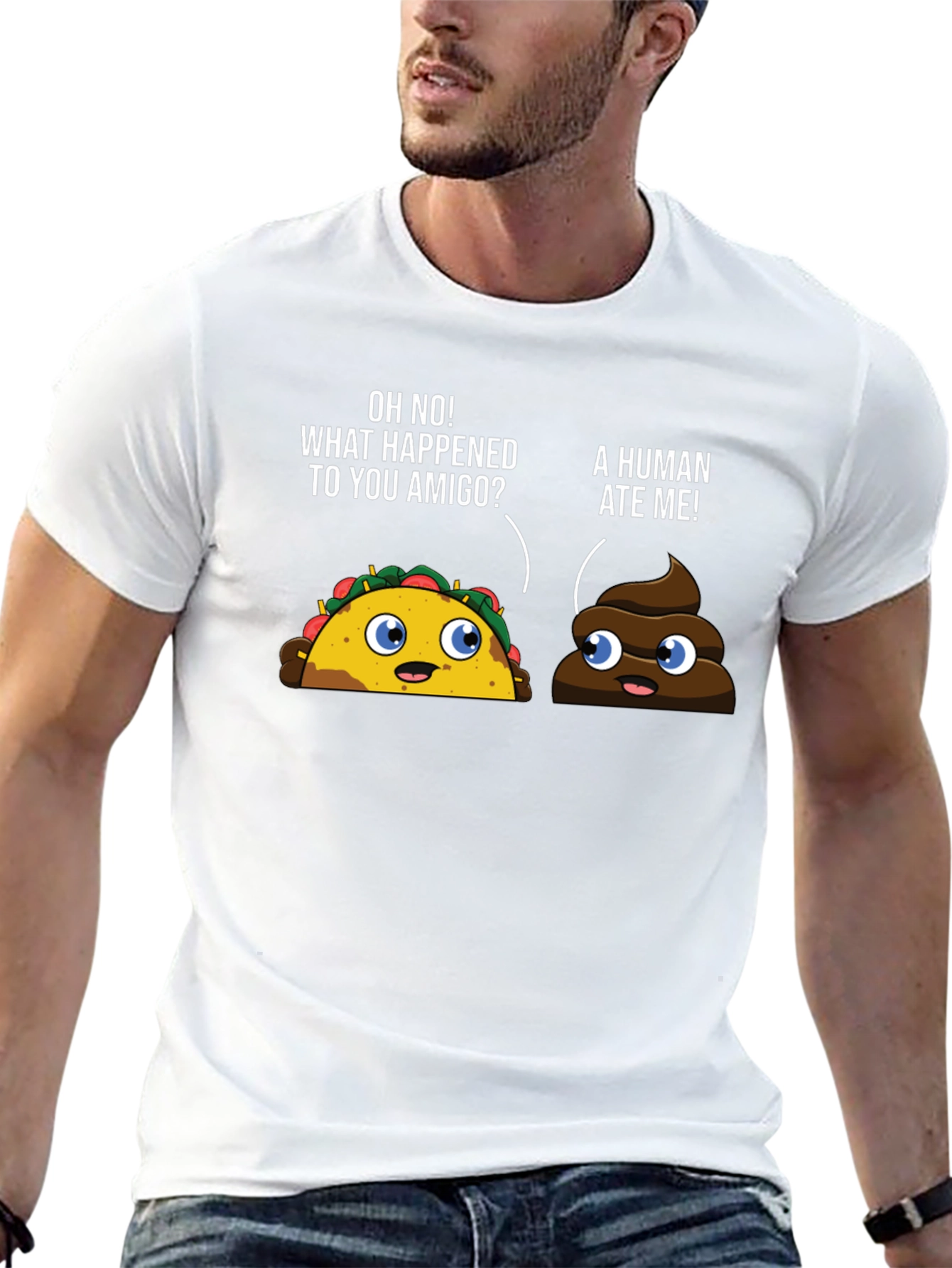 Funny Taco & Poop Humor Graphic T-Shirt
