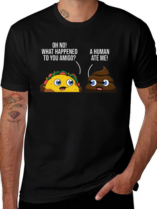 Funny Taco & Poop Humor Graphic T-Shirt