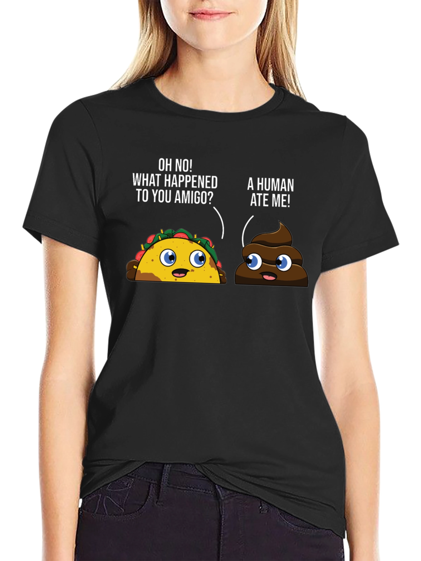 Funny Taco & Poop Humor Graphic T-Shirt