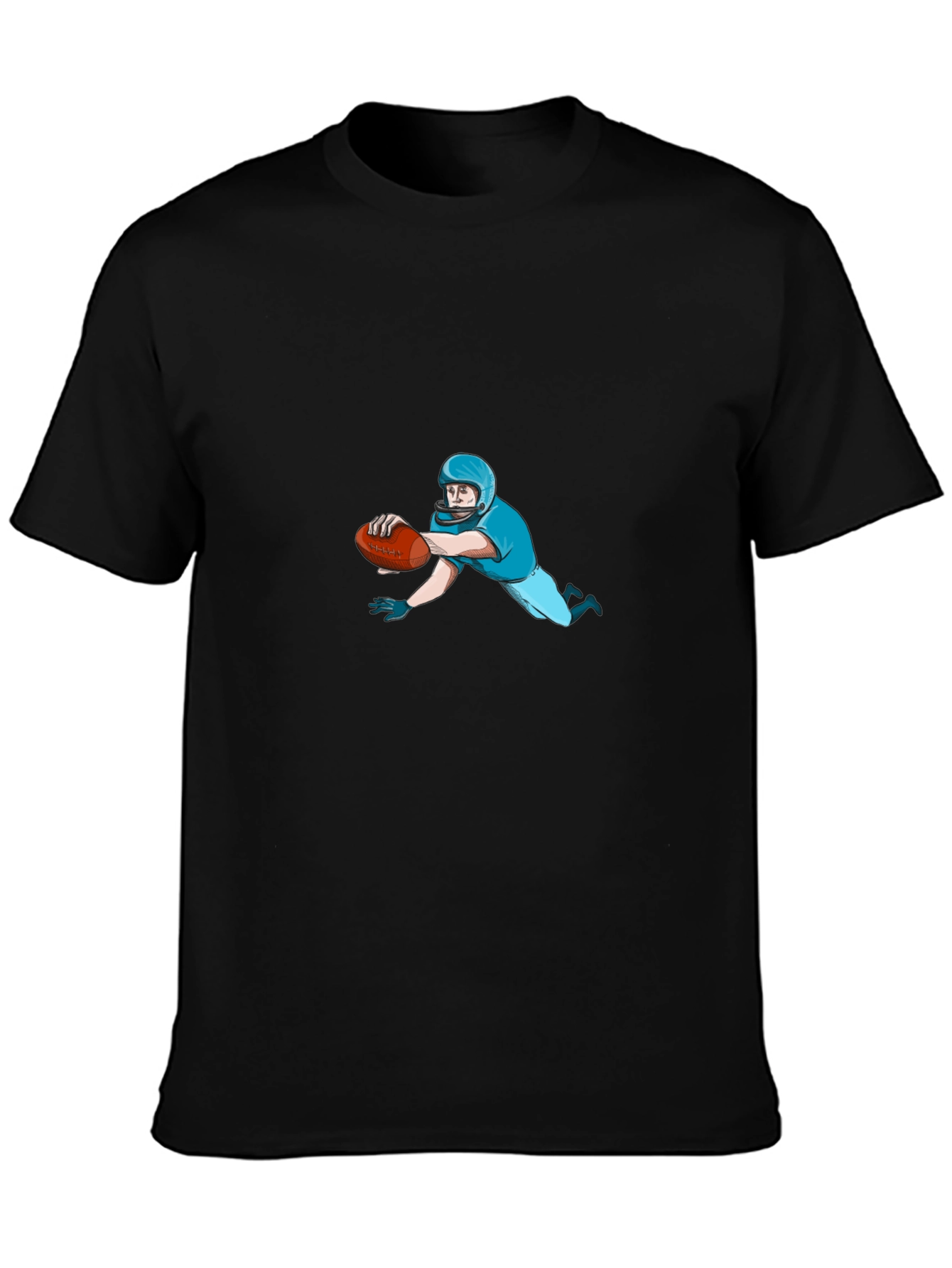 Football Player Black T-Shirt