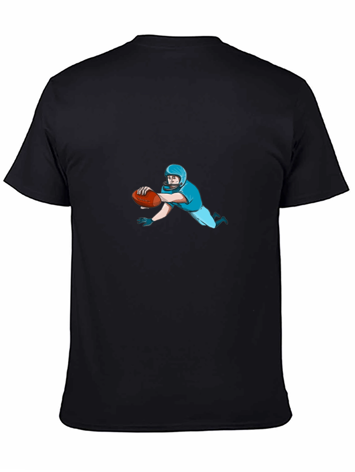 Football Player Black T-Shirt