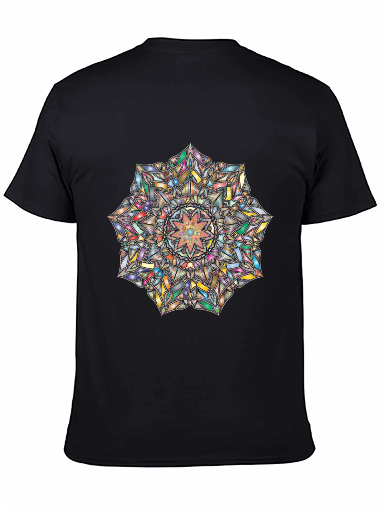 Mandala Art Graphic Tee - Black Casual T-Shirt