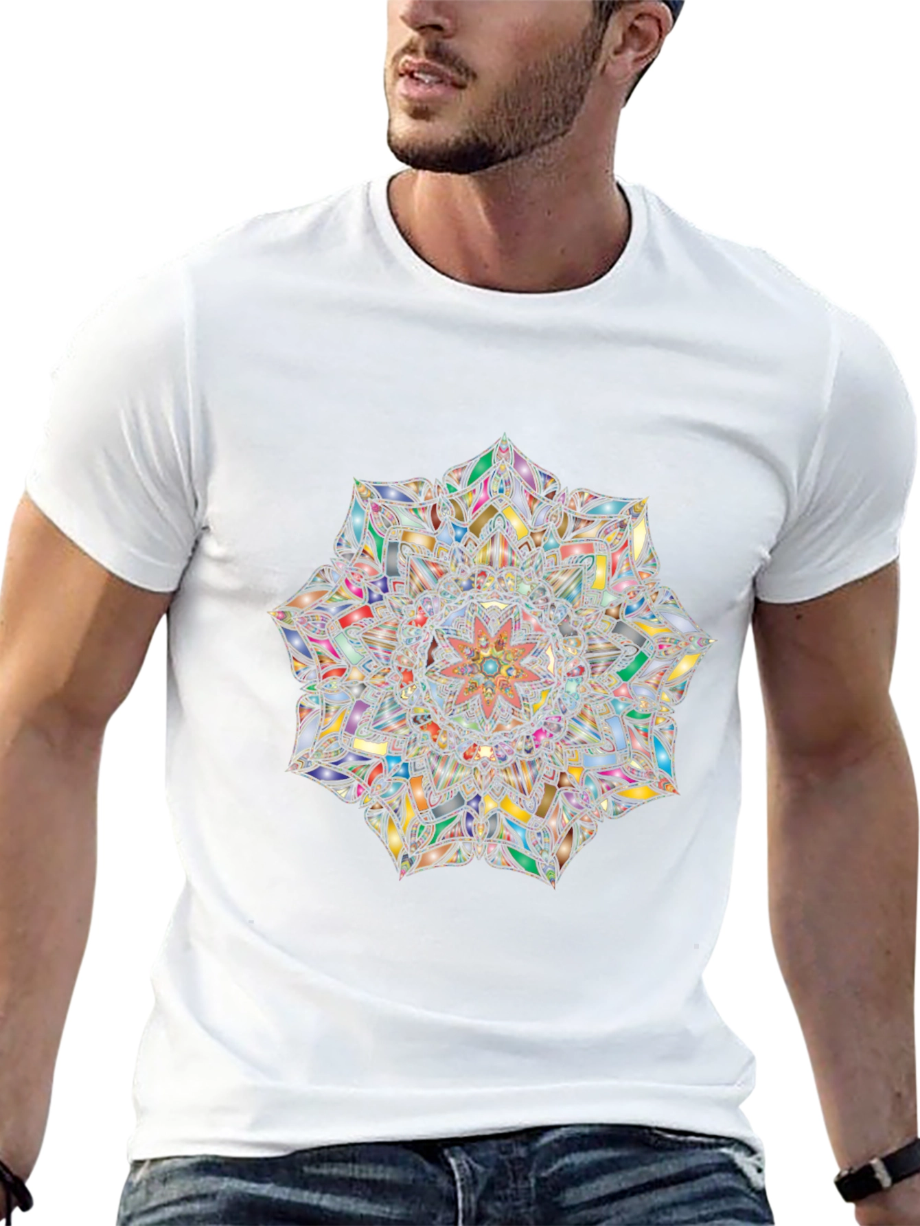 Mandala Art Graphic Tee - Black Casual T-Shirt