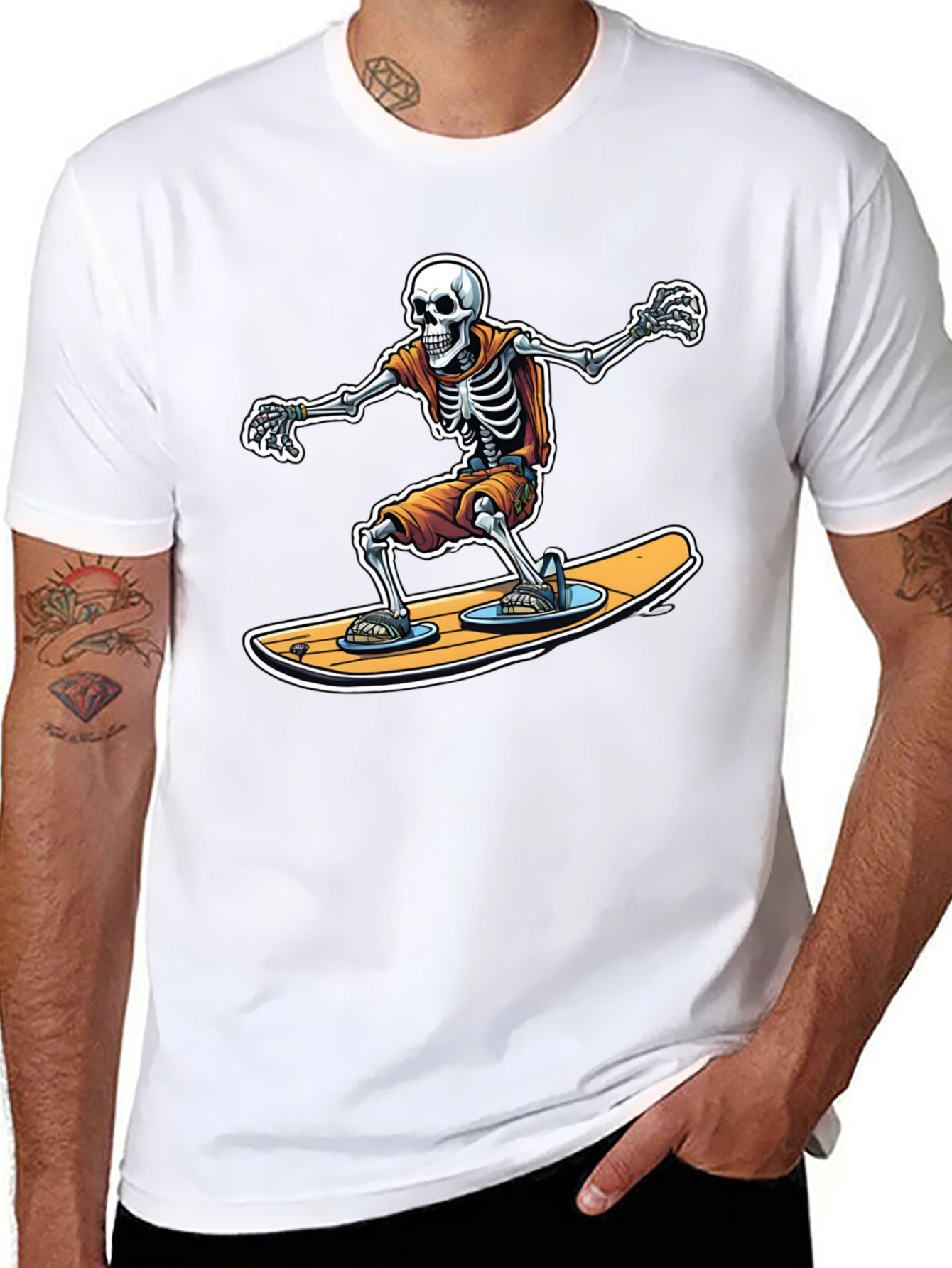 Skeleton Surfer Graphic T-Shirt
