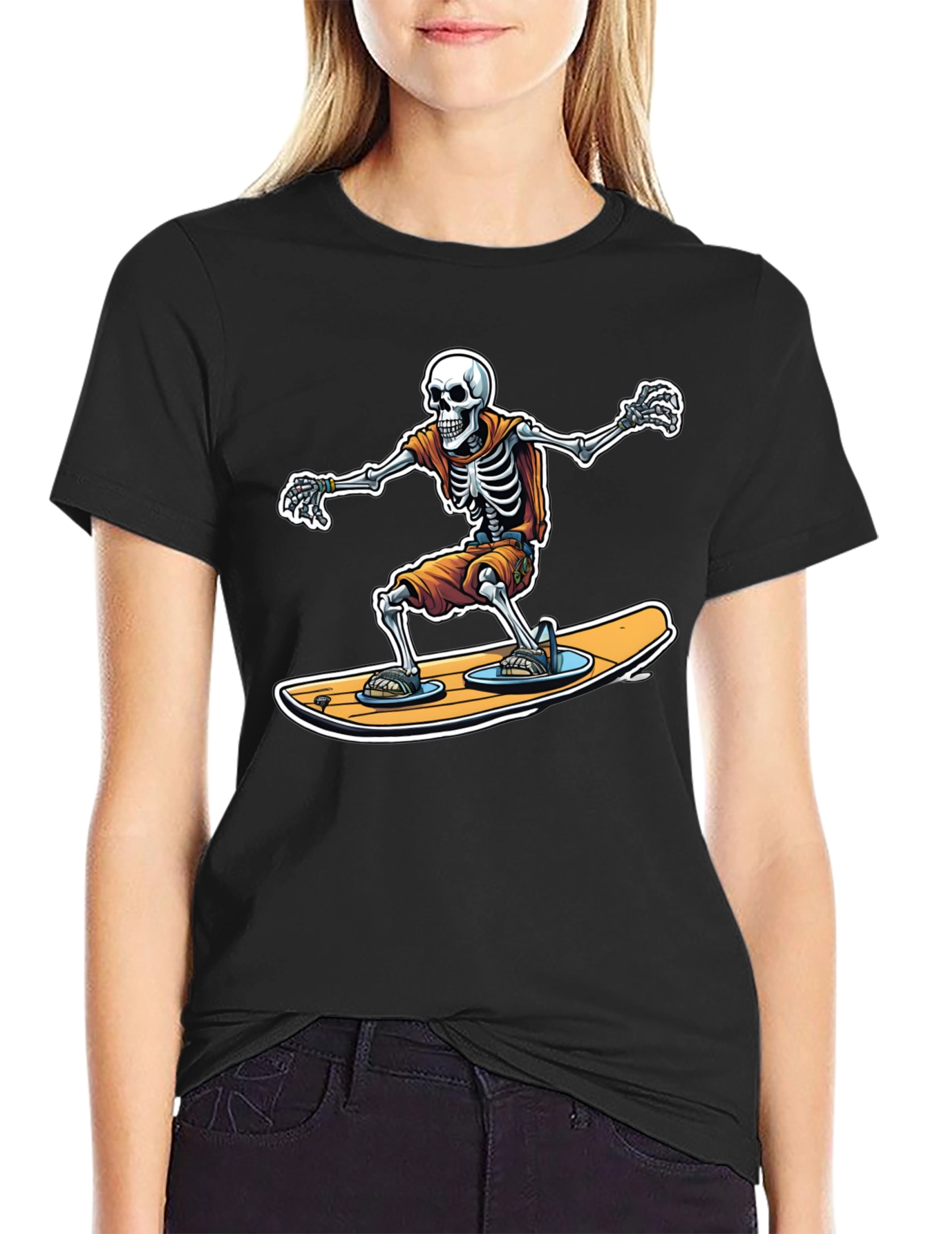 Skeleton Surfer Graphic T-Shirt