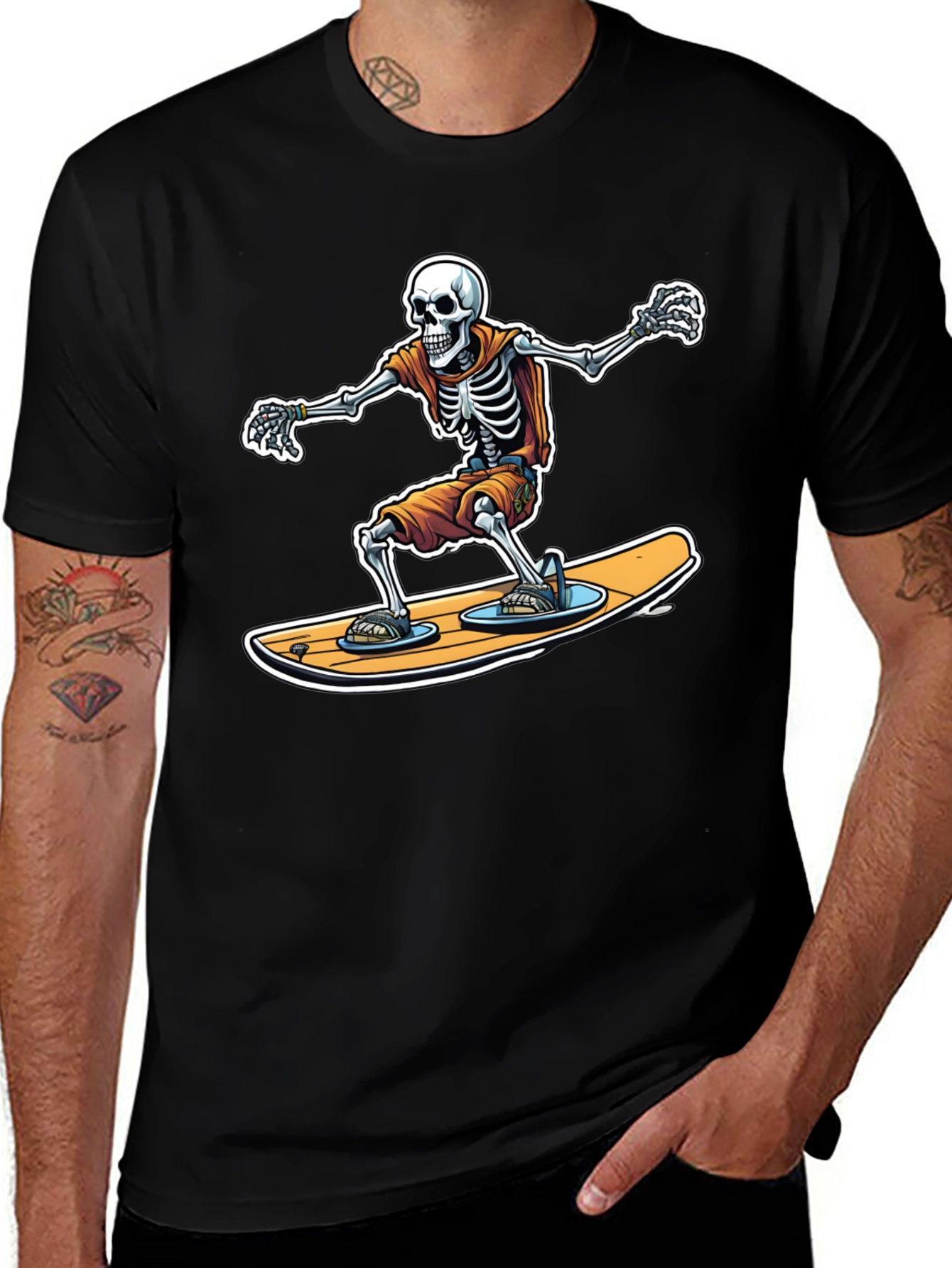 Skeleton Surfer Graphic T-Shirt