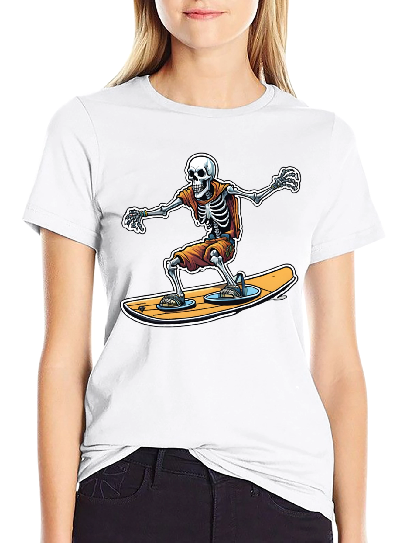 Skeleton Surfer Graphic T-Shirt