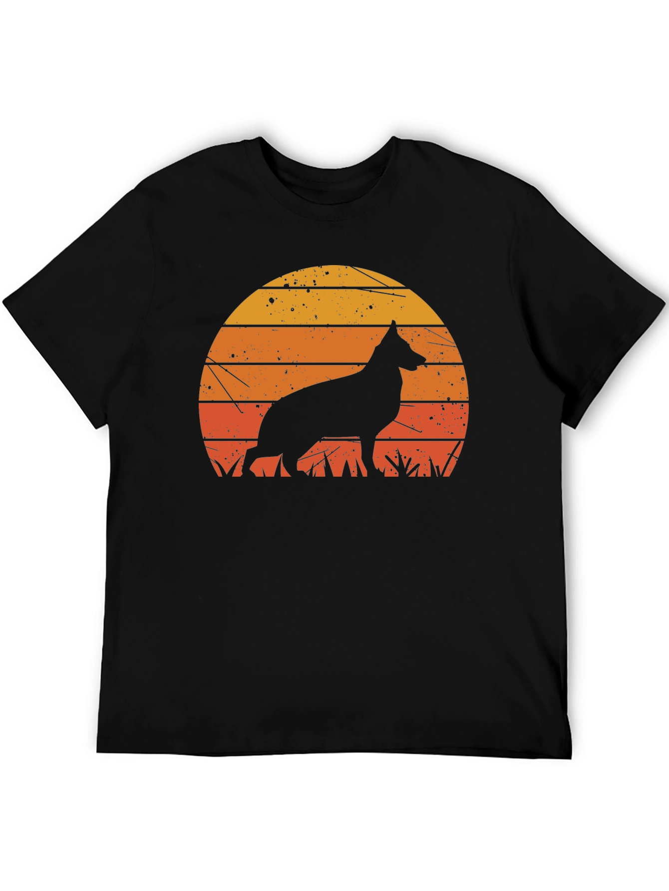 Retro German Shepherd Sunset T-Shirt