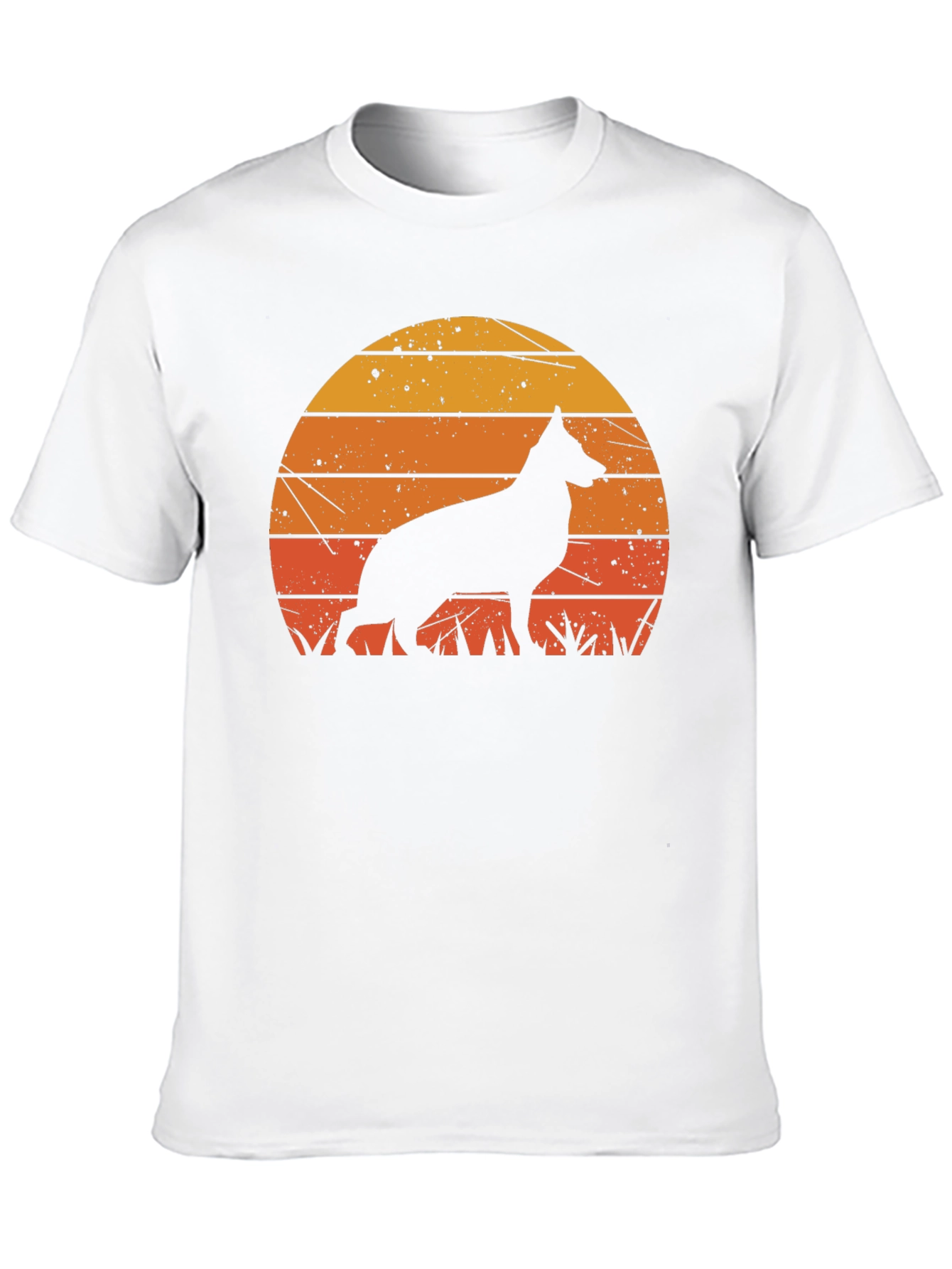 Retro German Shepherd Sunset T-Shirt