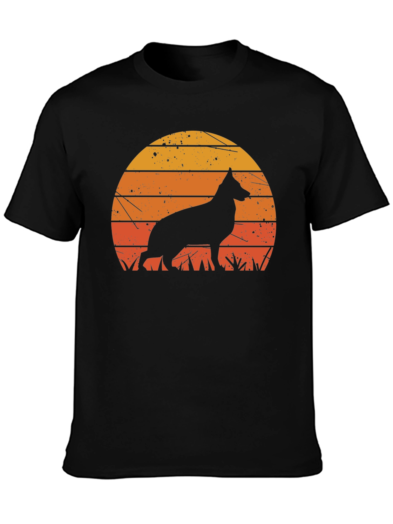 Retro German Shepherd Sunset T-Shirt