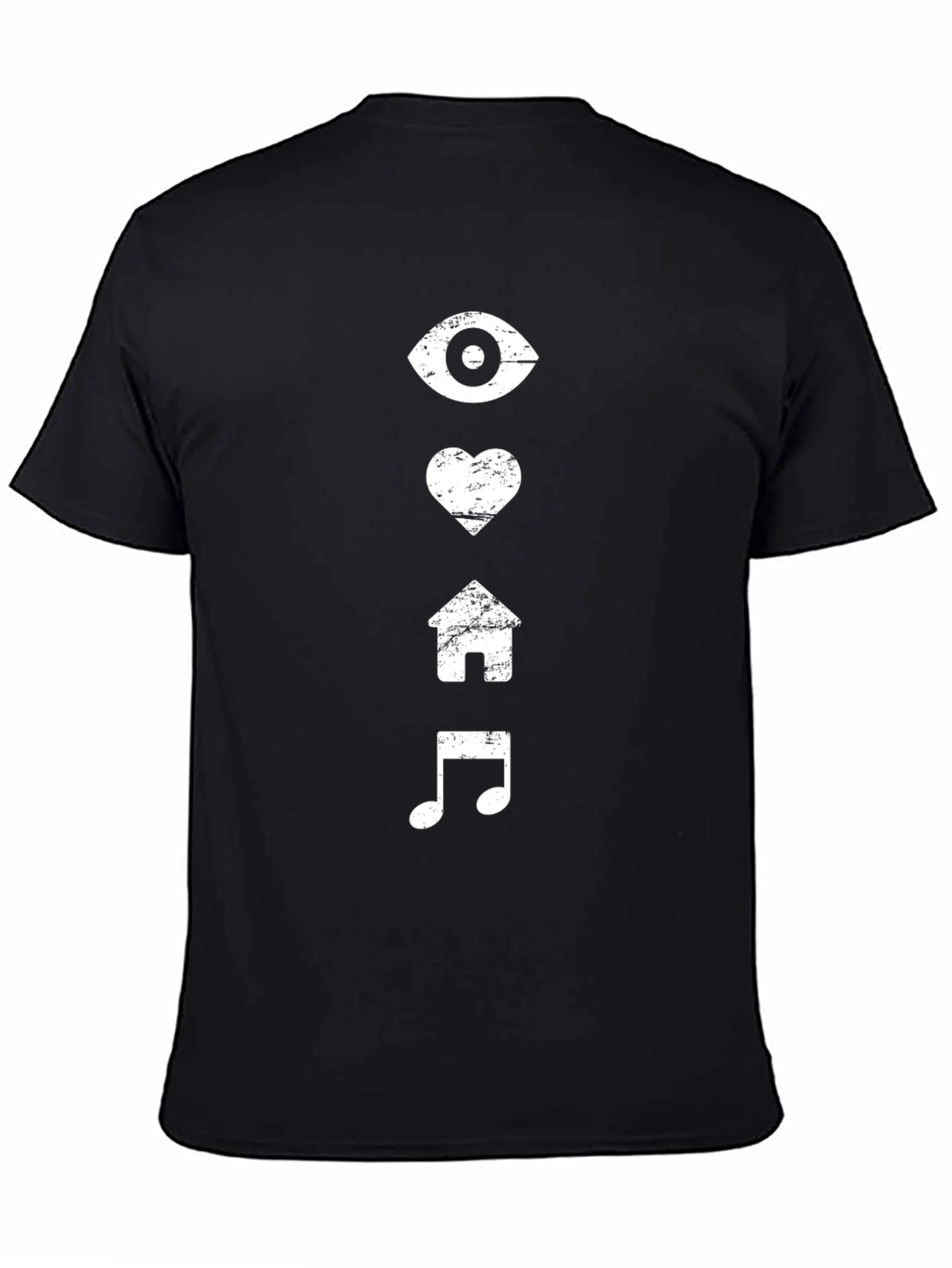 Eye Heart Home Music Graphic Tee - Black