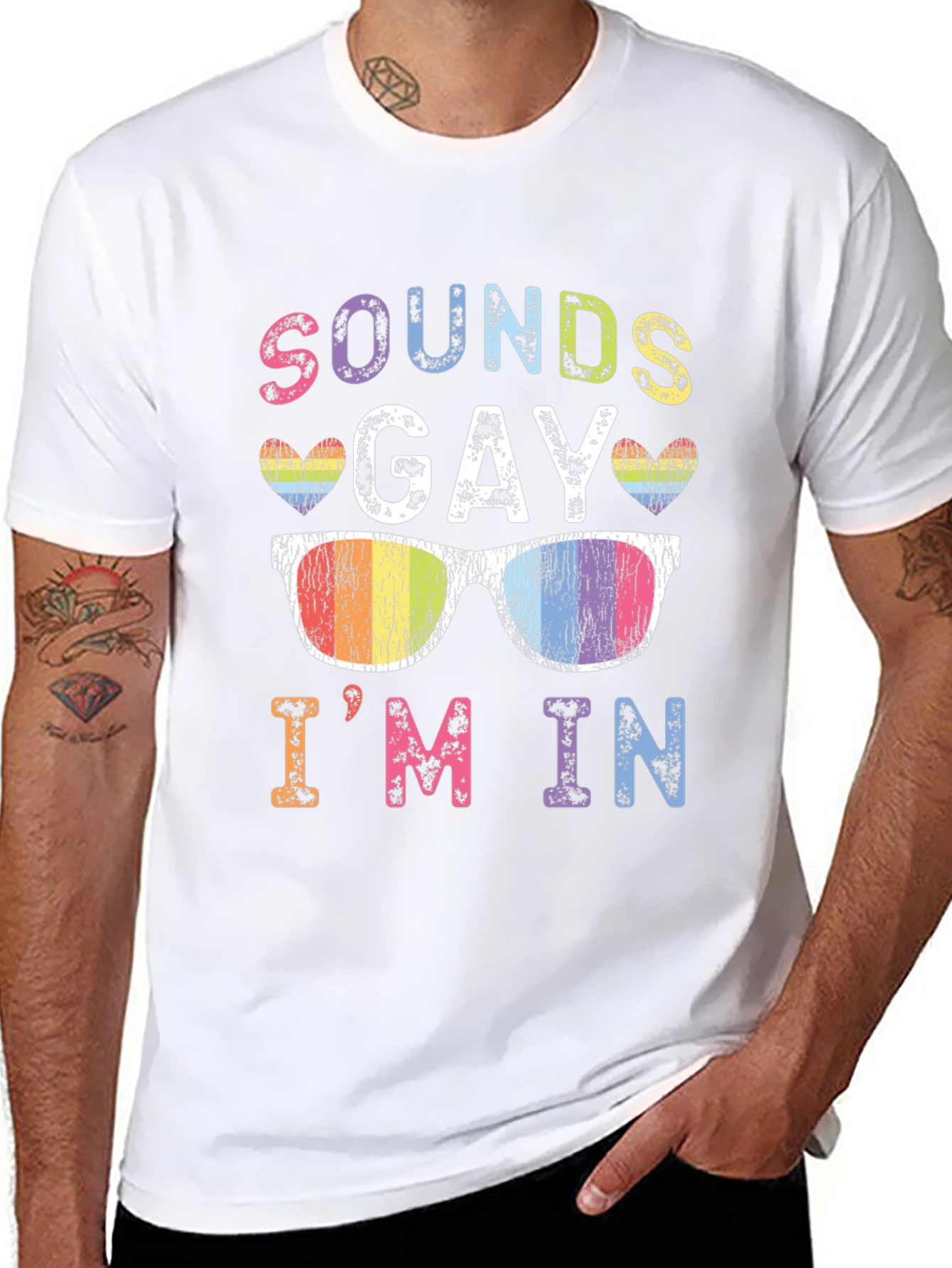 Sounds Gay Im In Rainbow T-Shirt