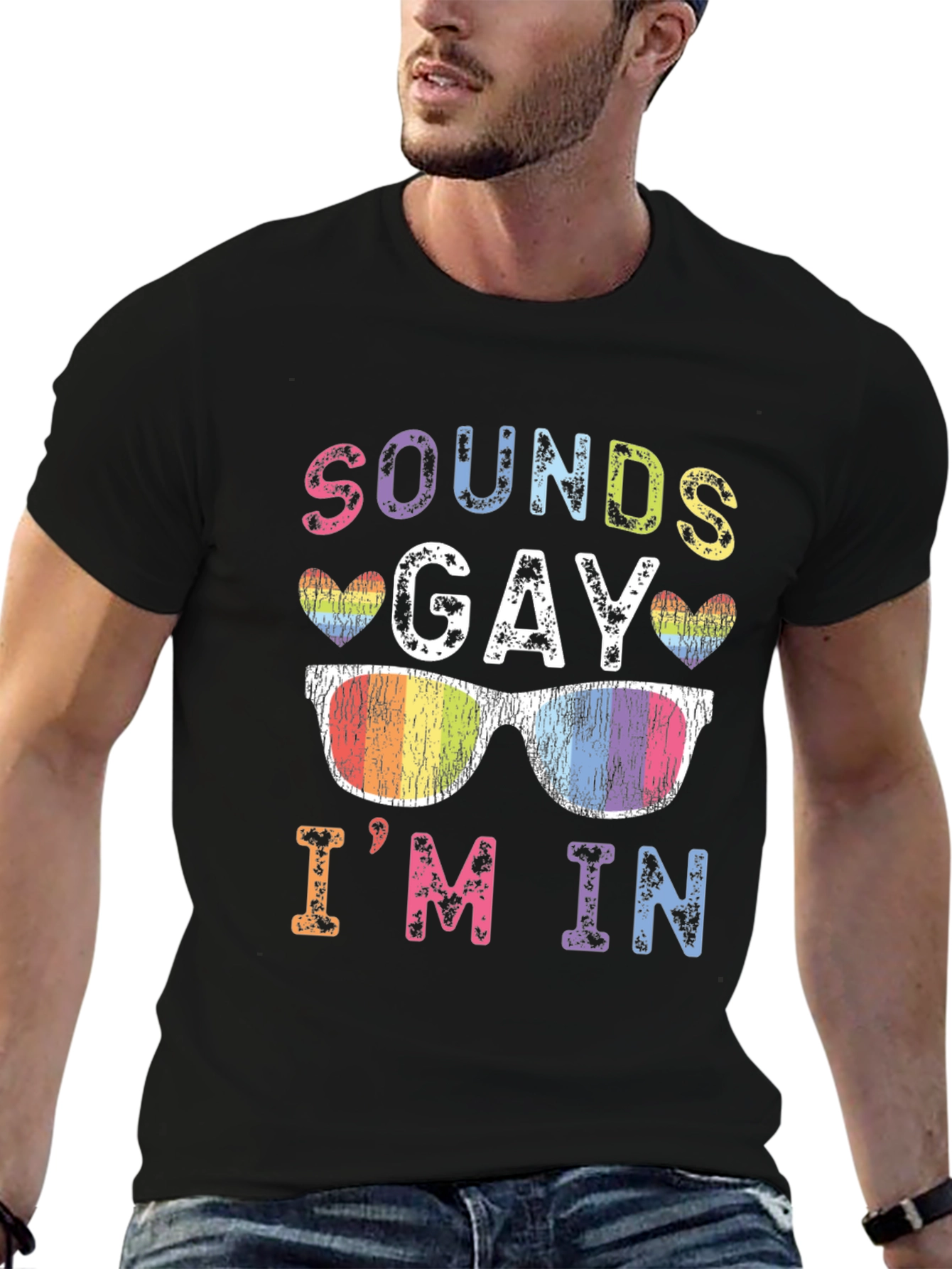 Sounds Gay Im In Rainbow T-Shirt