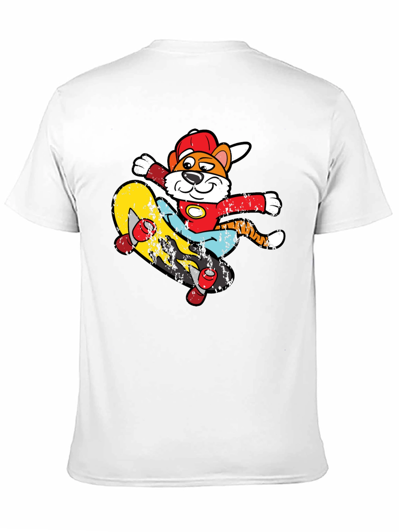Cartoon Tiger Skateboarder Graphic Tee