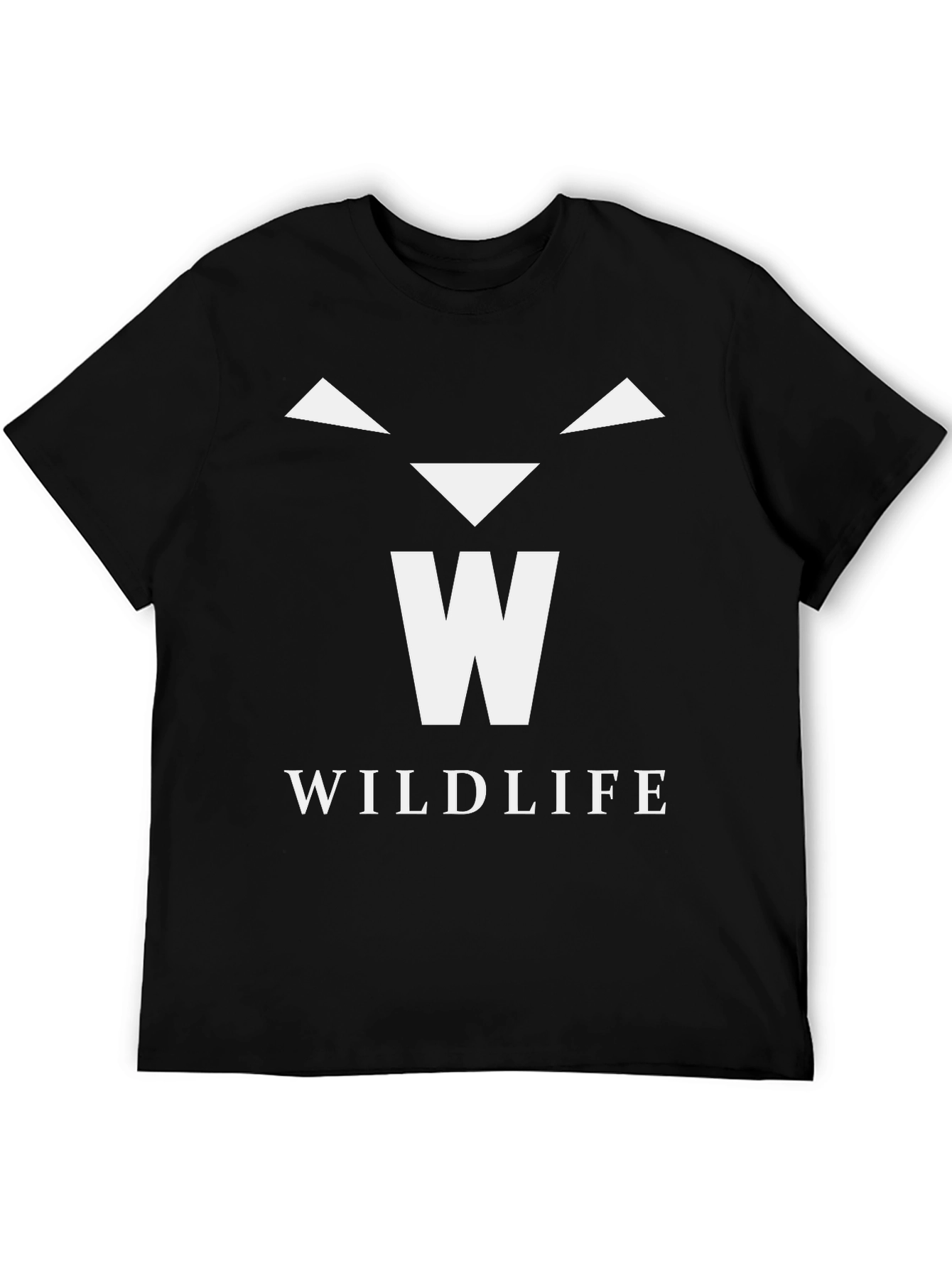 Wildlife Graphic Tee - Black Cotton T-Shirt